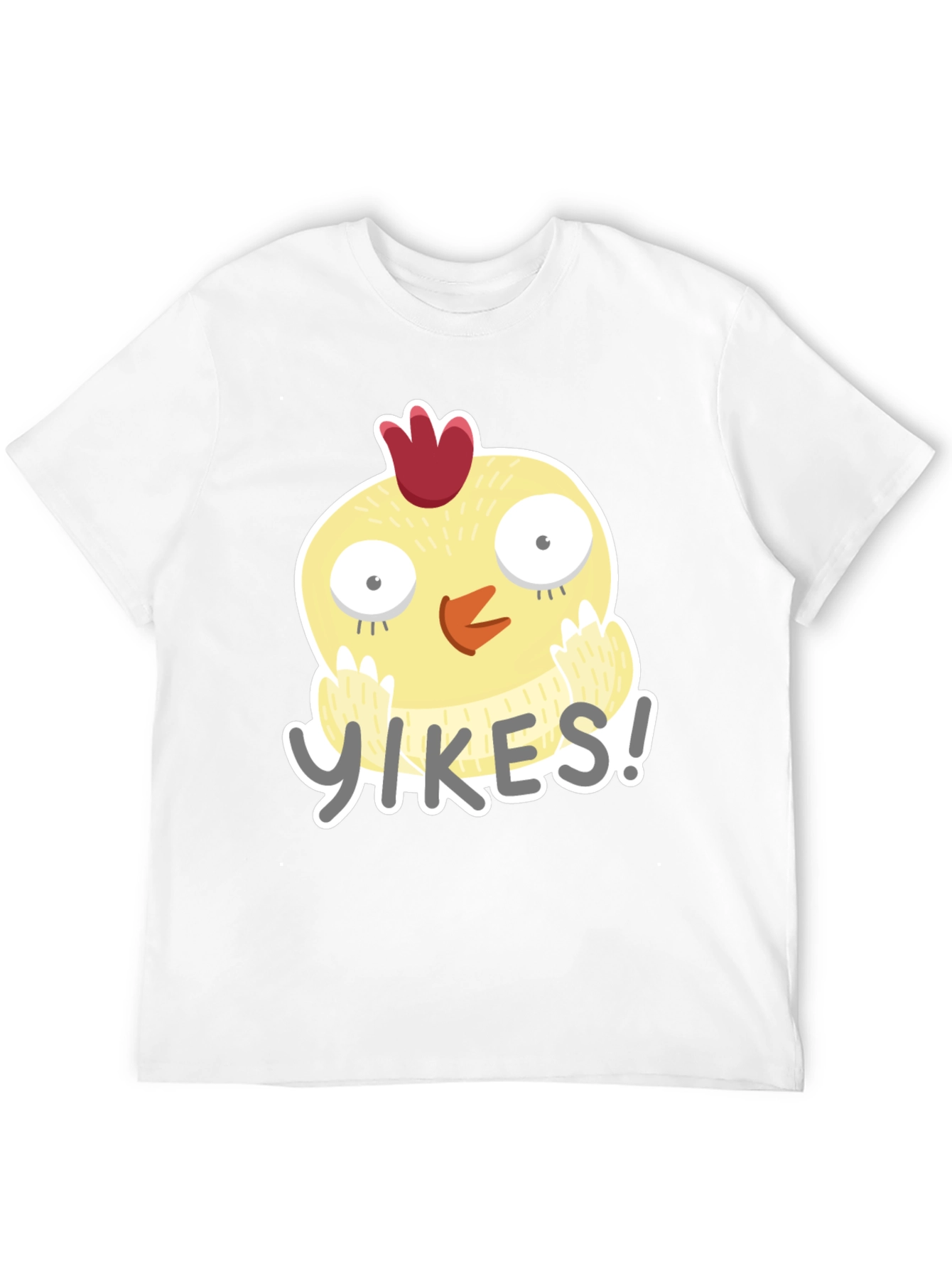 Yikes Chicken Graphic Tee - Black Cotton T-Shirt