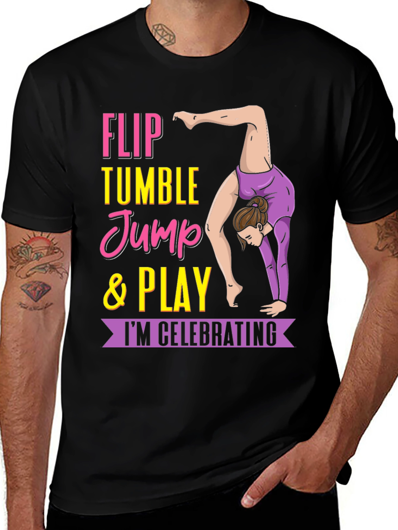 Gymnastics T-Shirt - Flip Tumble Jump & Play Tee