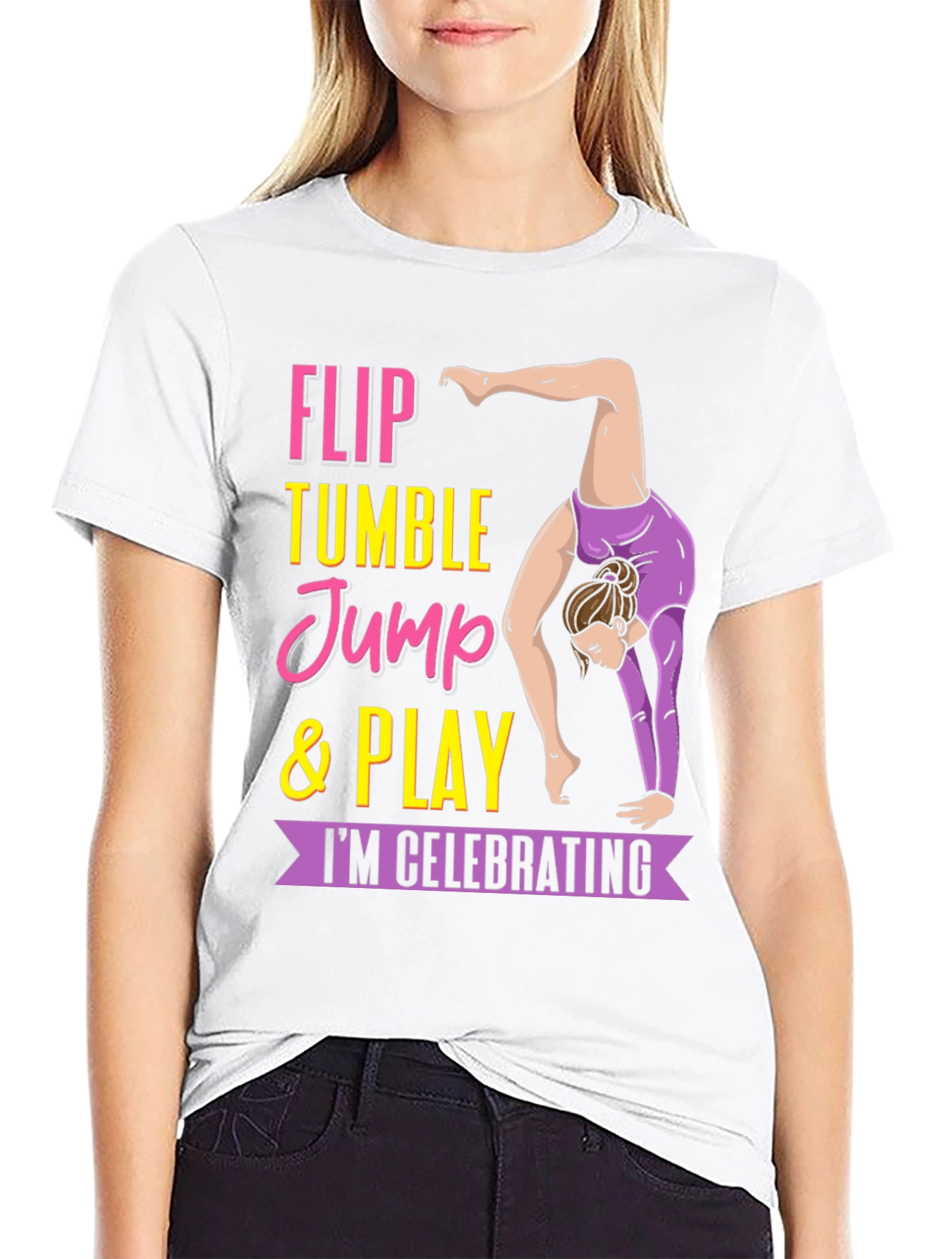 Gymnastics T-Shirt - Flip Tumble Jump & Play Tee