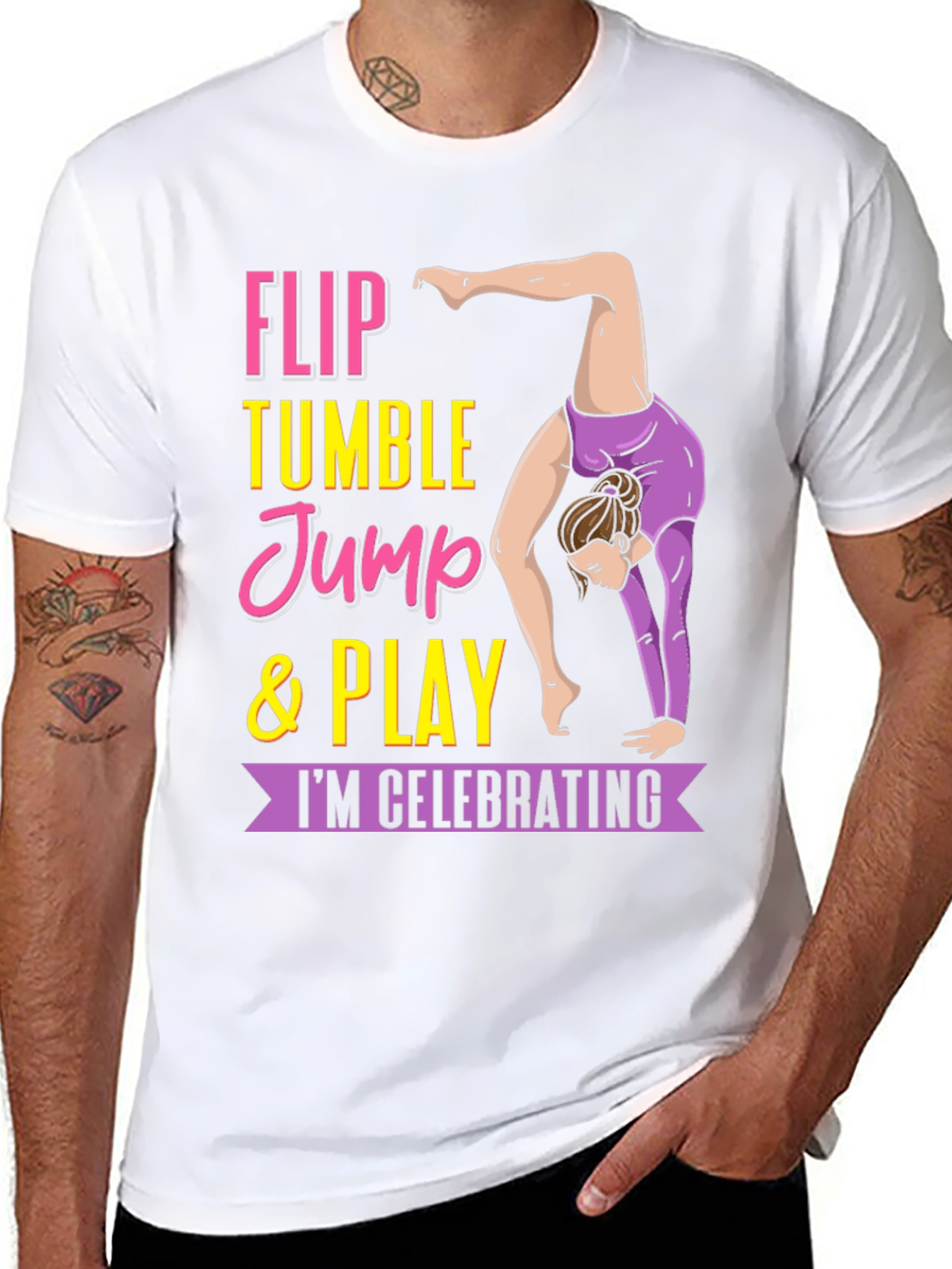 Gymnastics T-Shirt - Flip Tumble Jump & Play Tee