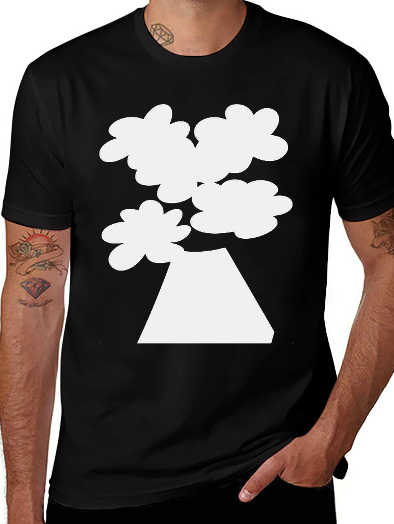 Mount Fuji Cloud Tee - Black Graphic T-Shirt