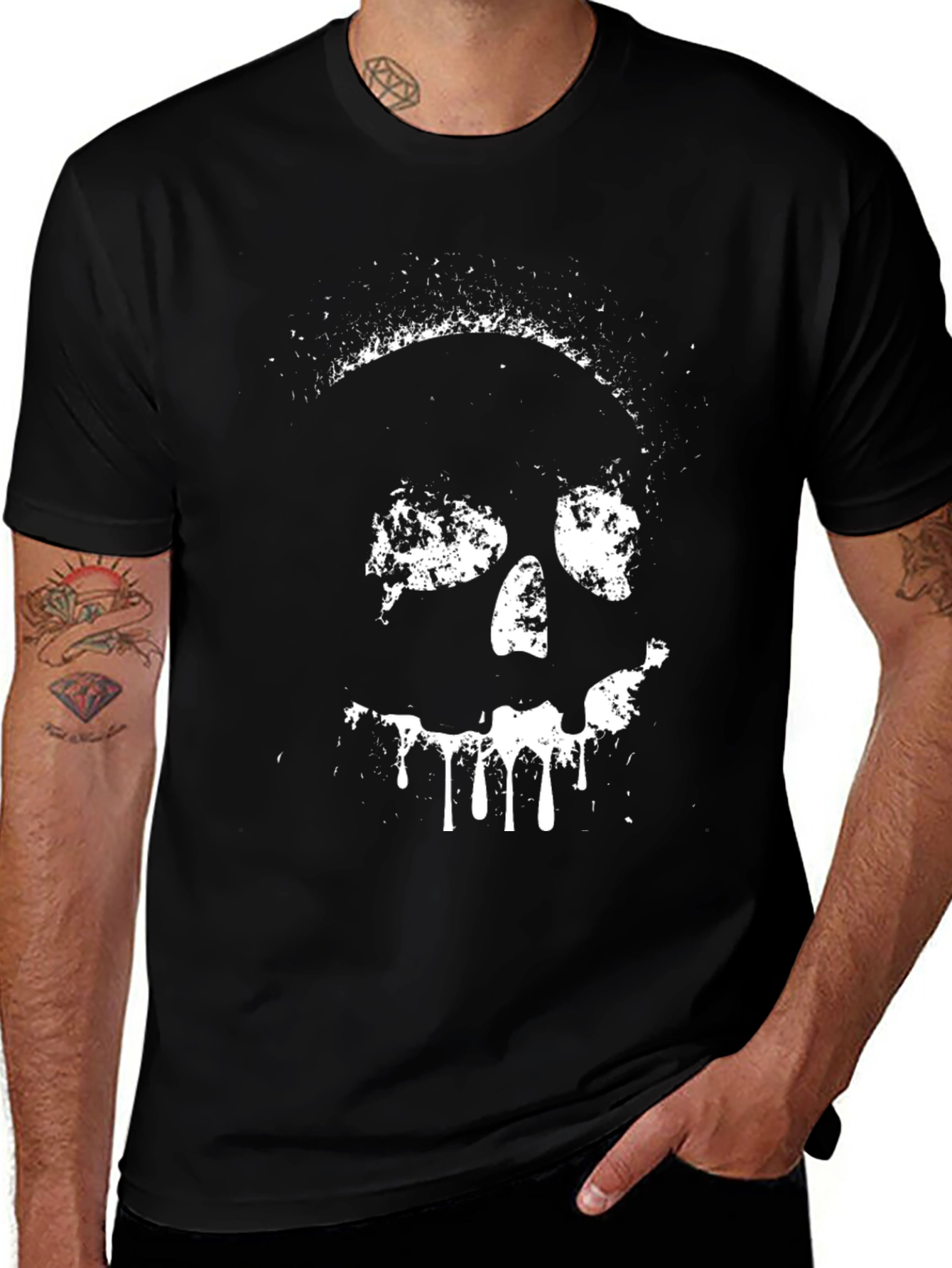 Skull Graphic Black T-Shirt - Edgy Style
