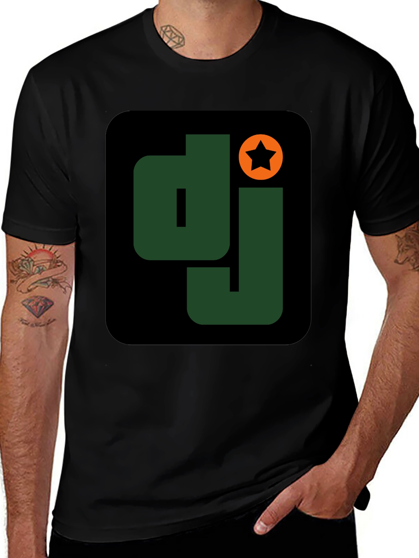 DJ Star Graphic T-Shirt - Black