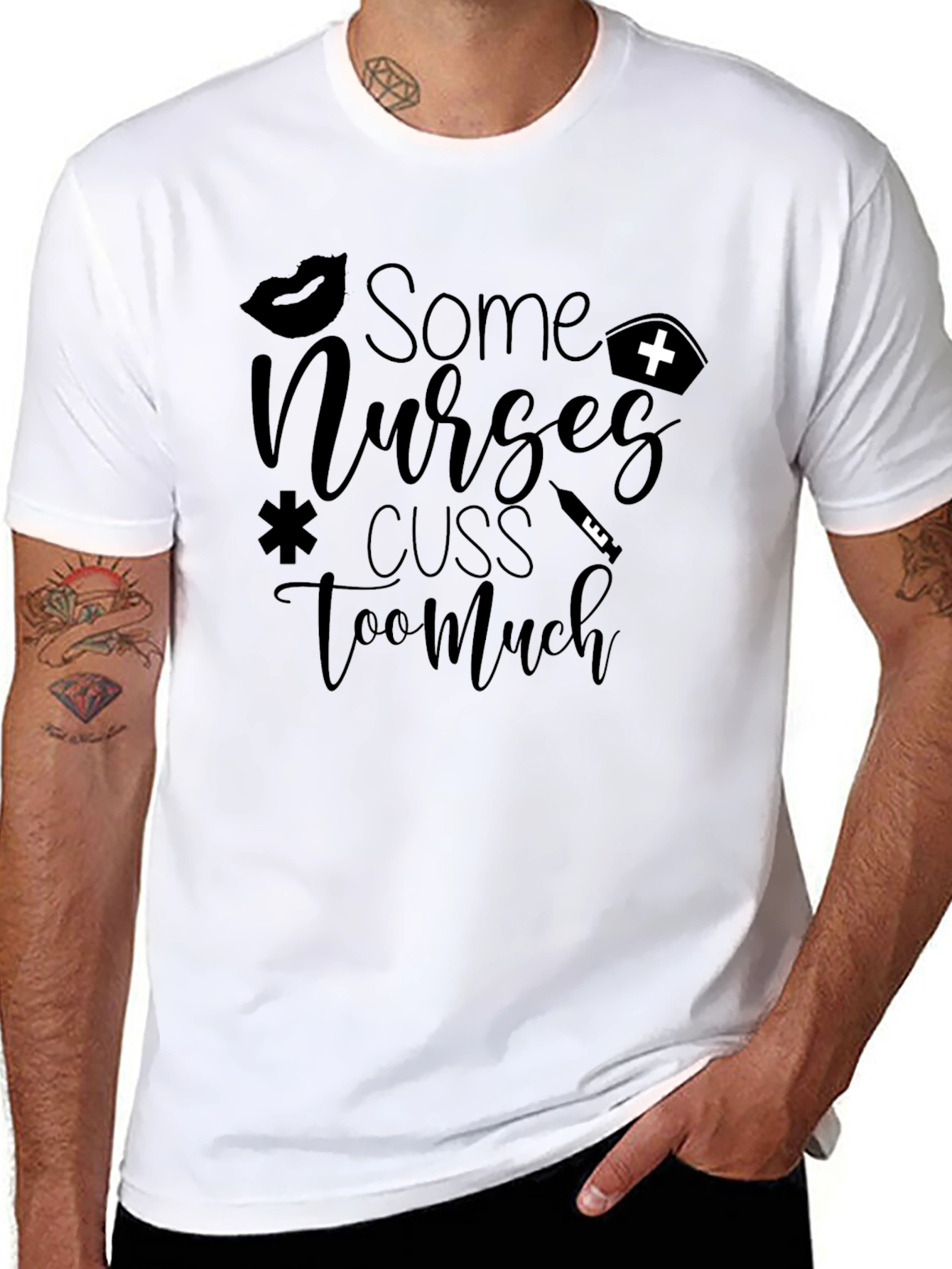 Some Nurses Cuss Too Much Black T-Shirt