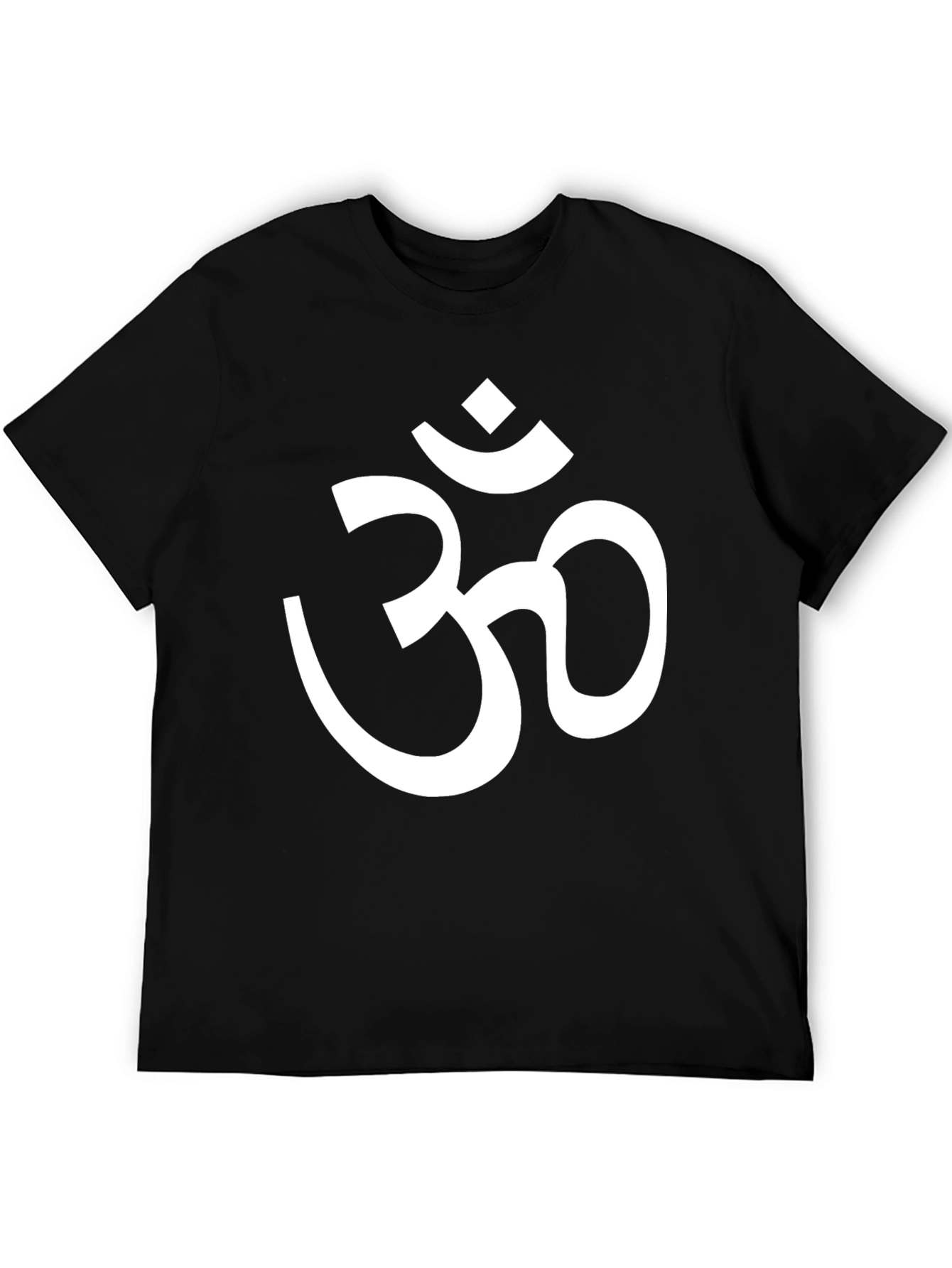 Om Symbol Graphic Tee - Black Cotton Blend Shirt