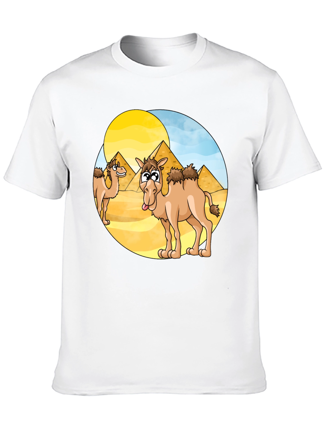 Cartoon Camel Graphic Tee - Black