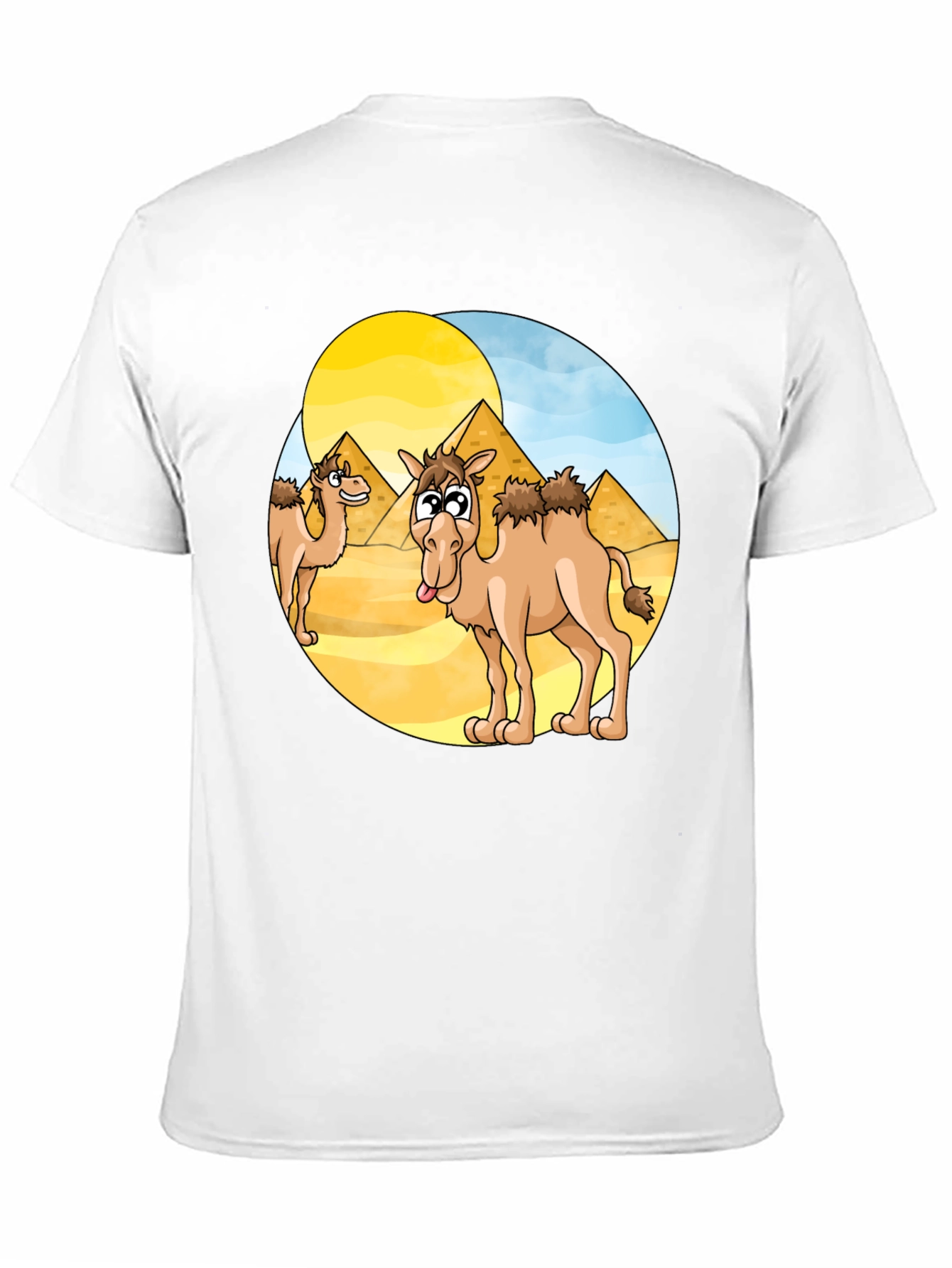 Cartoon Camel Graphic Tee - Black