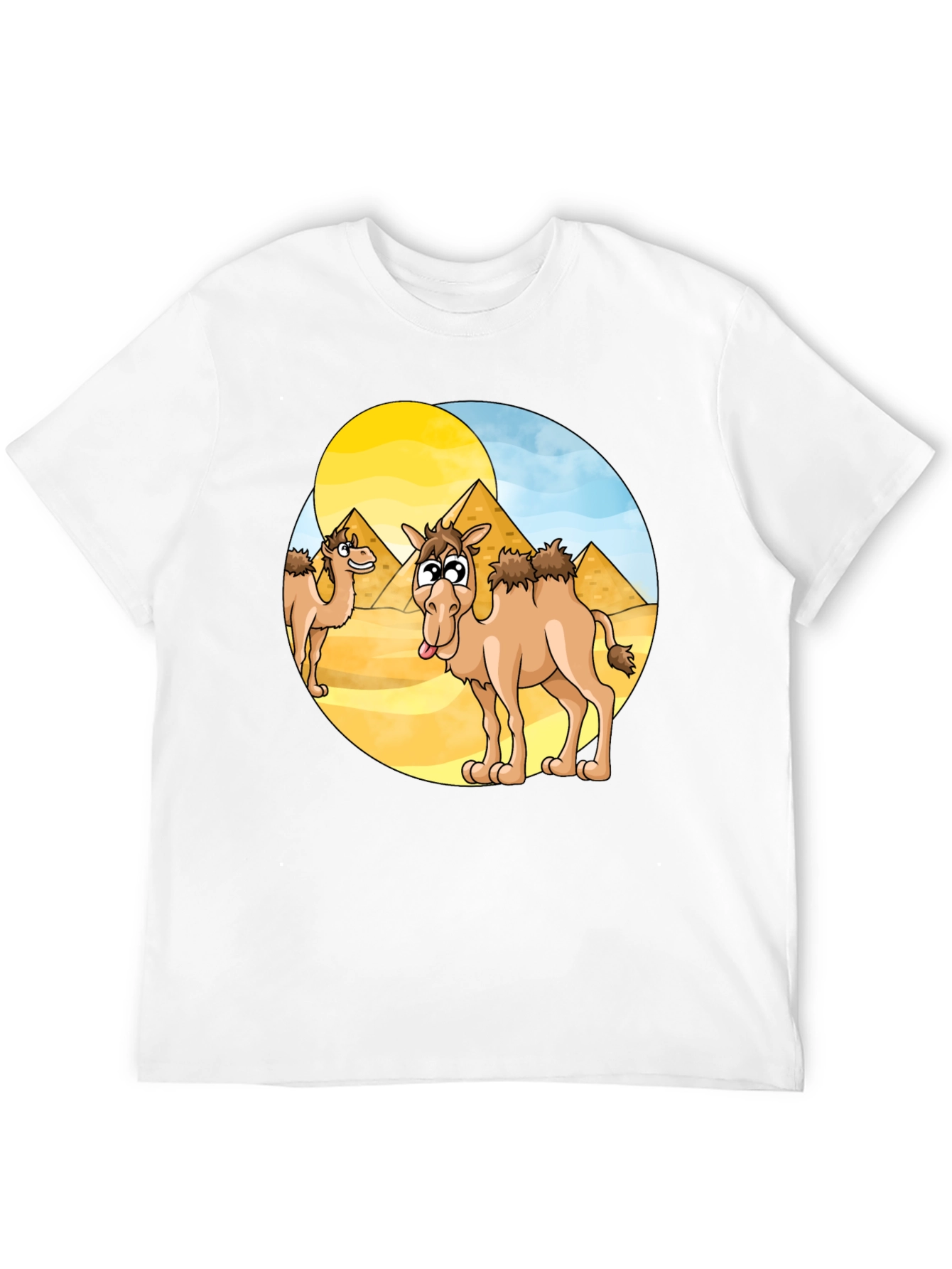 Cartoon Camel Graphic Tee - Black