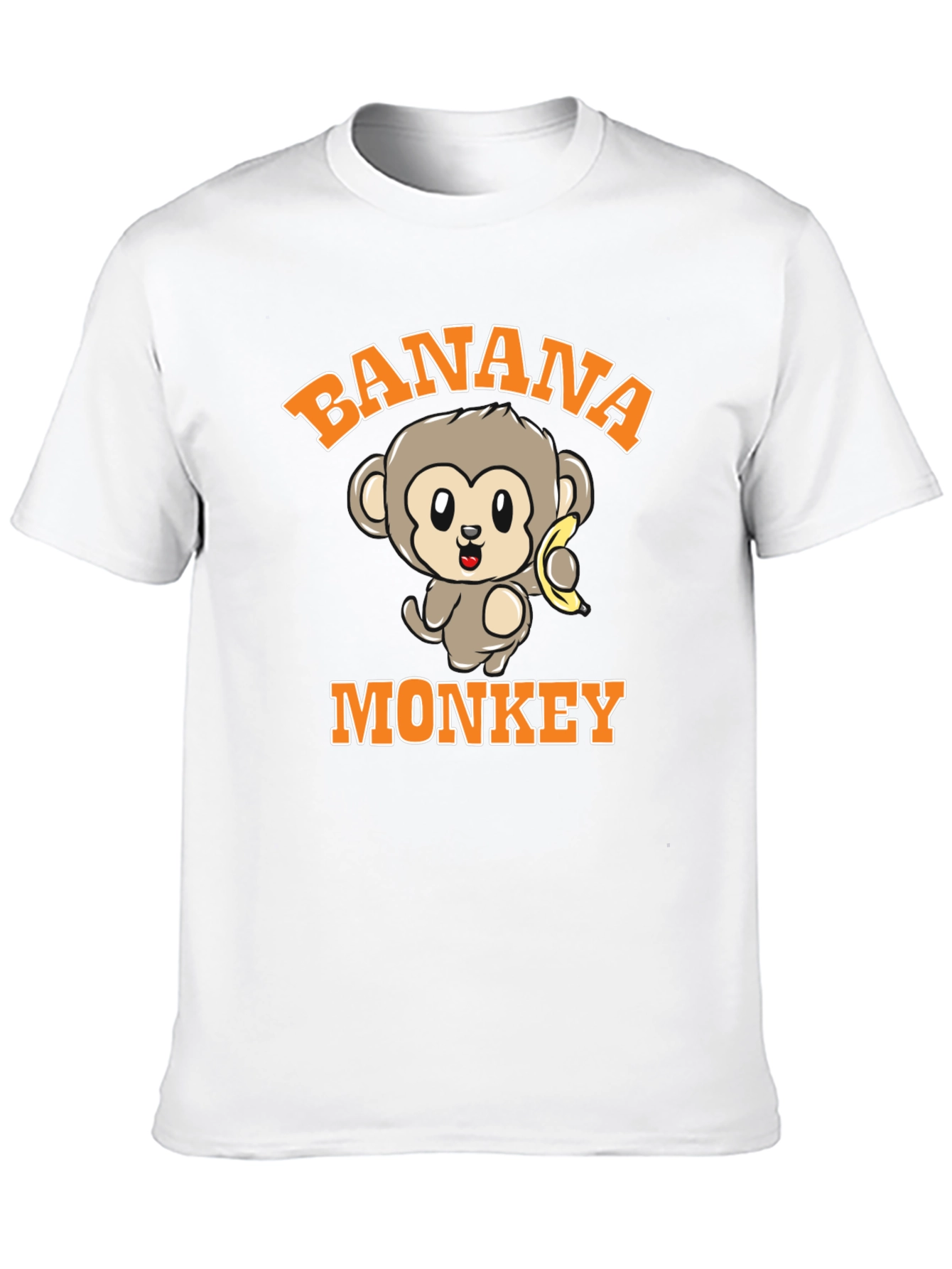 Banana Monkey Graphic Print Black T-Shirt