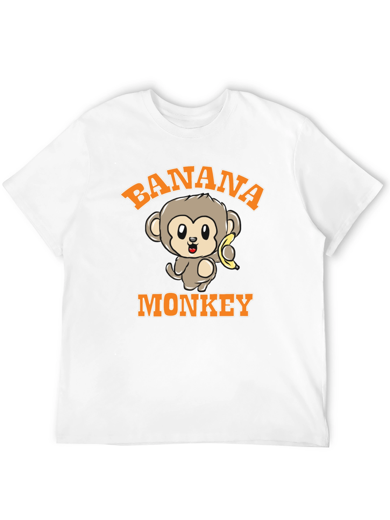 Banana Monkey Graphic Print Black T-Shirt