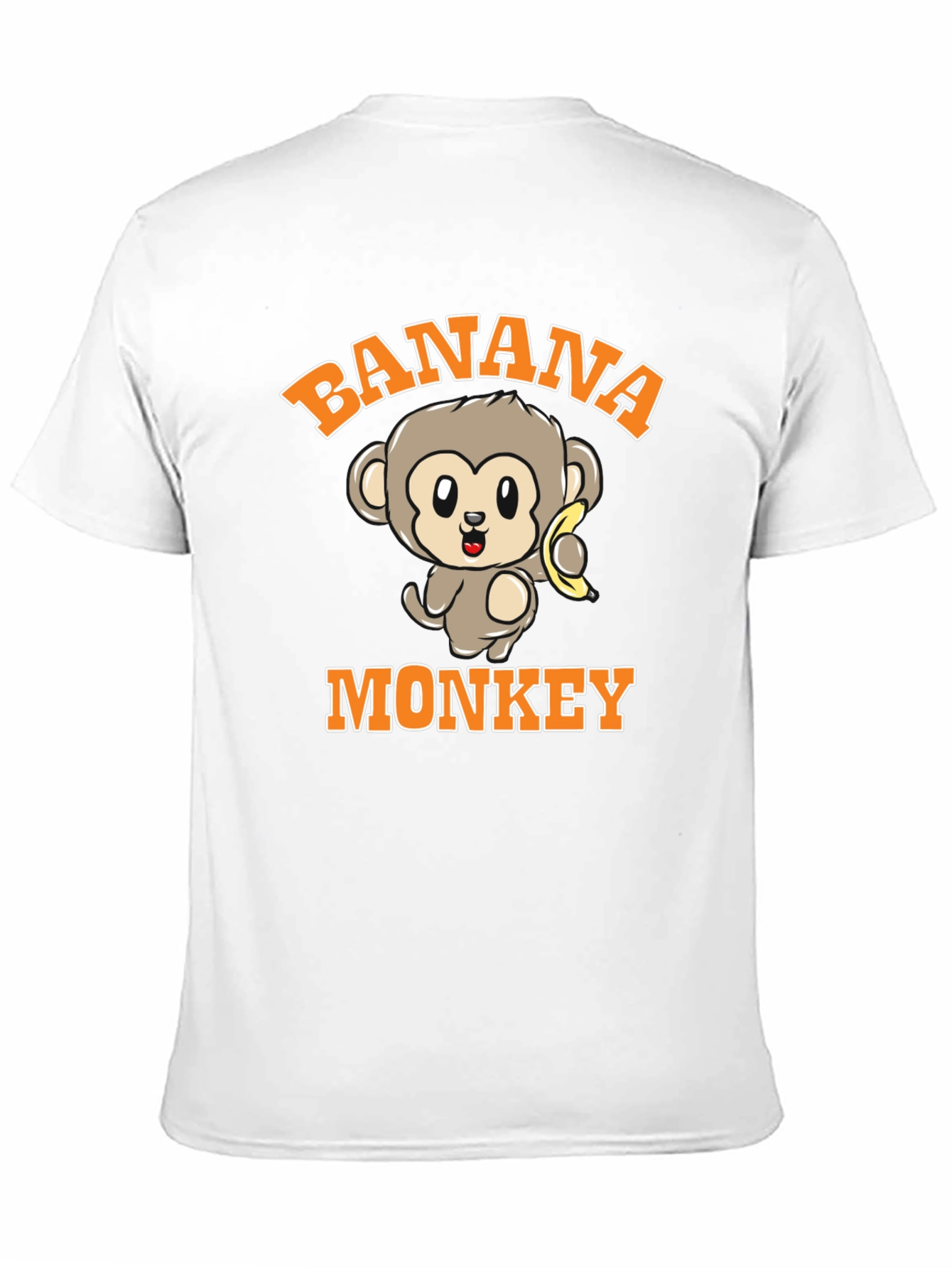 Banana Monkey Graphic Print Black T-Shirt