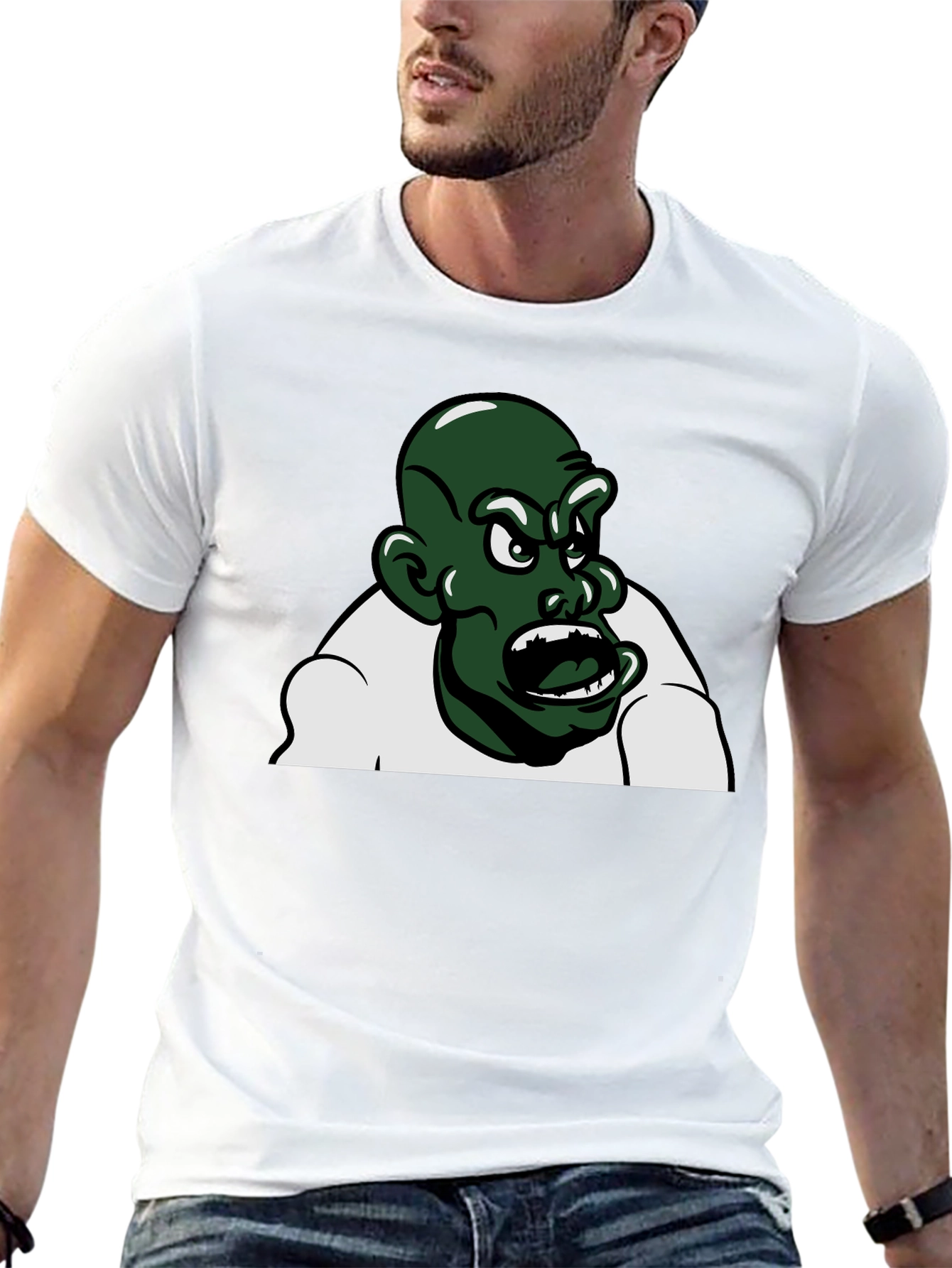Angry Green Monster Graphic T-Shirt