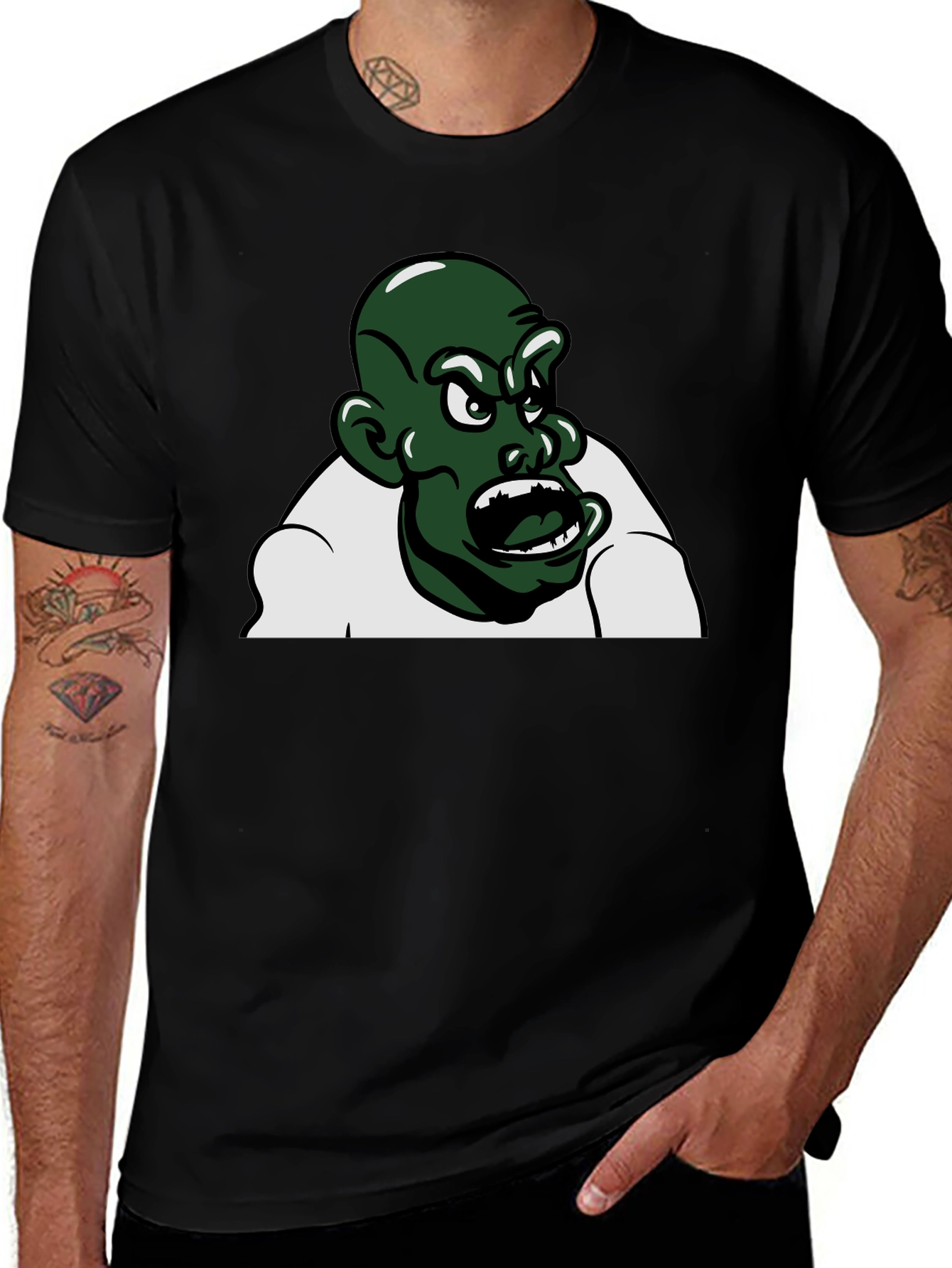 Angry Green Monster Graphic T-Shirt
