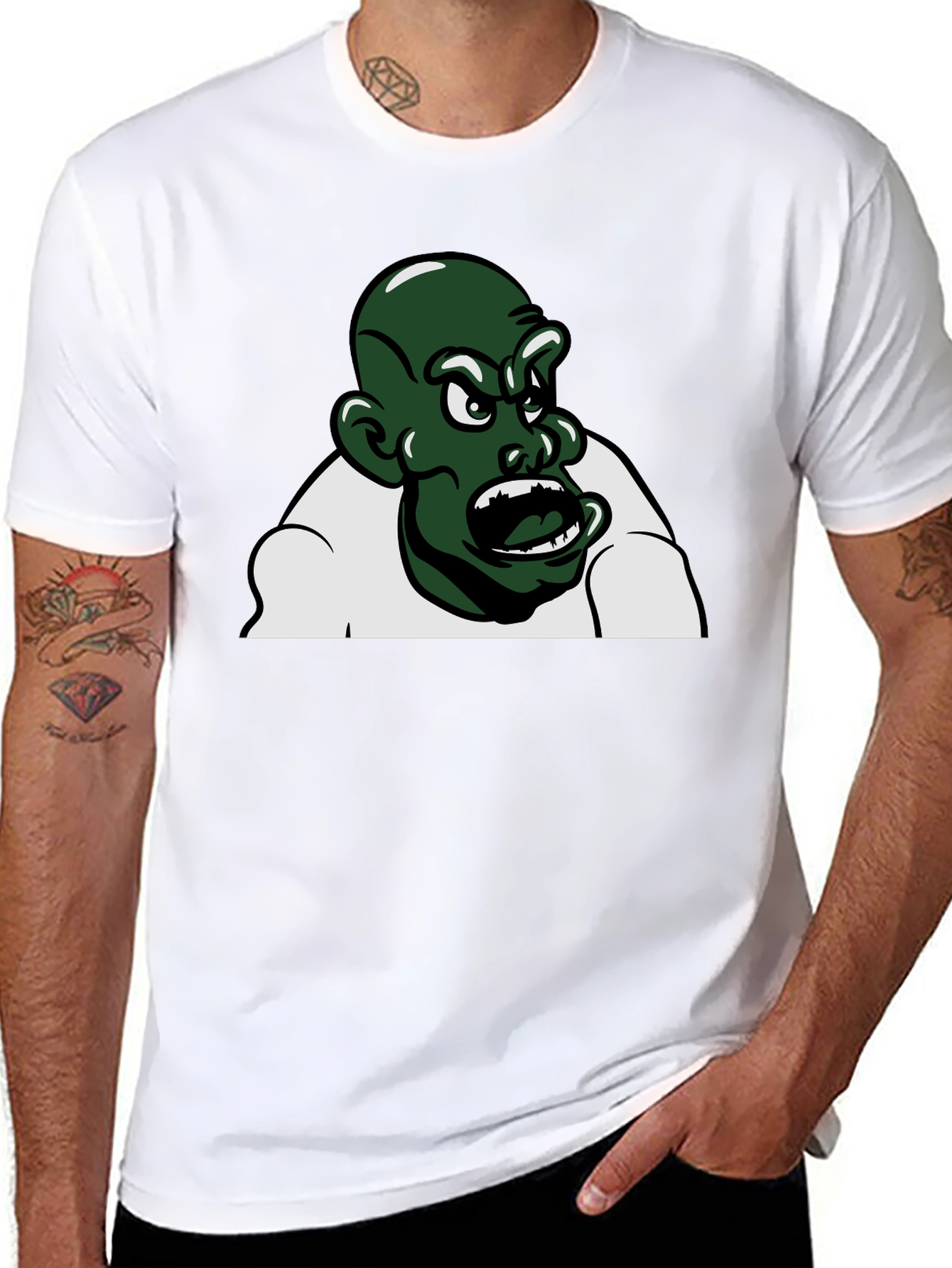 Angry Green Monster Graphic T-Shirt