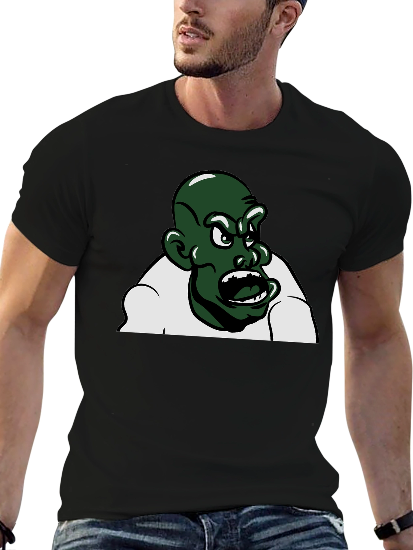 Angry Green Monster Graphic T-Shirt
