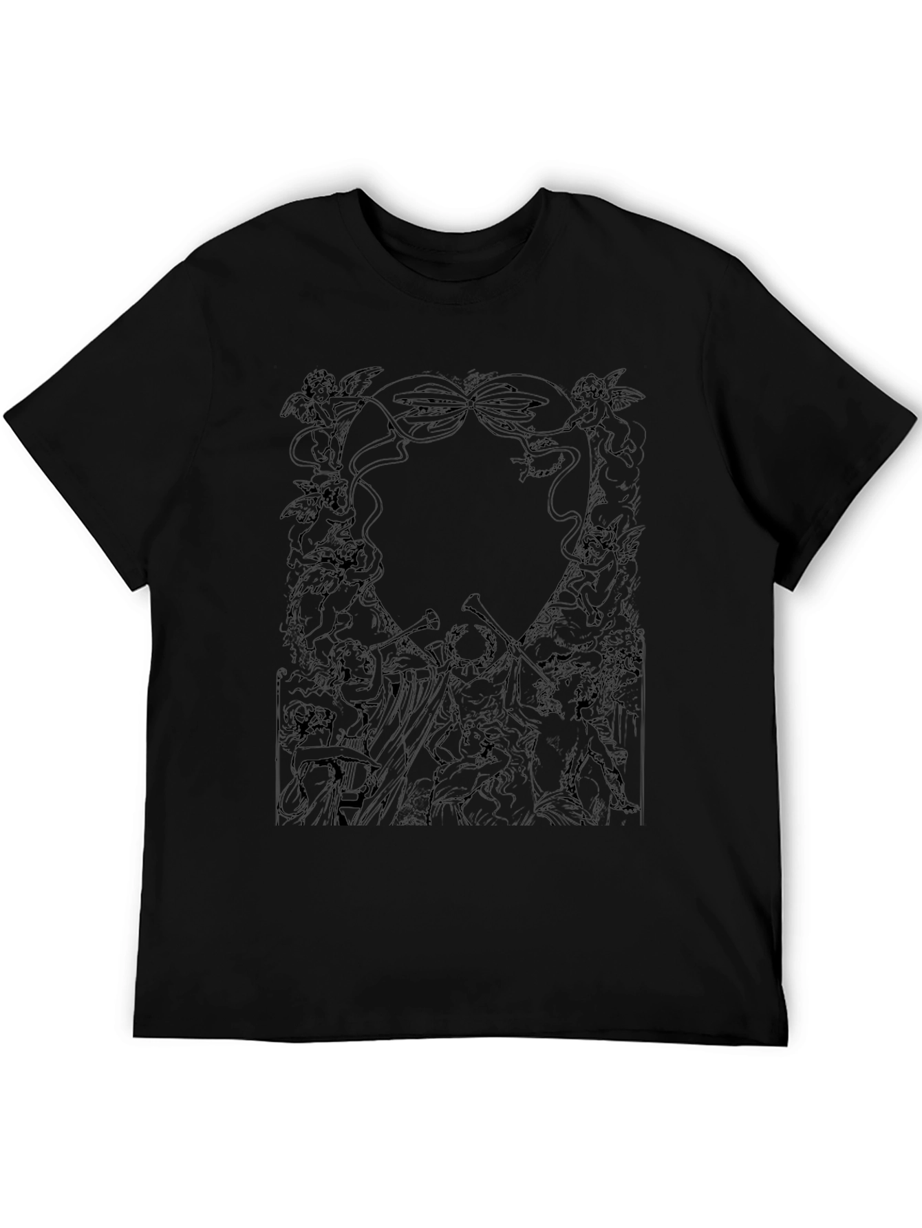 Angelic Graphic Print Black T-Shirt