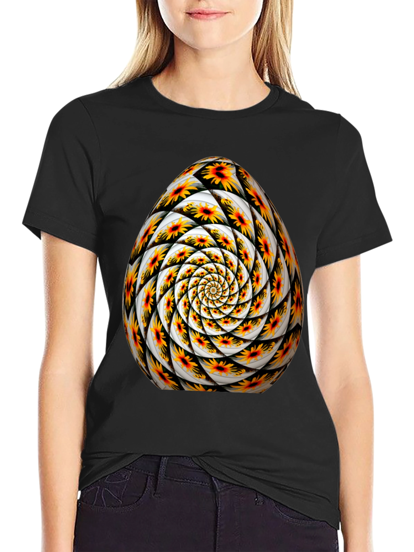 Abstract Floral Egg Graphic Tee