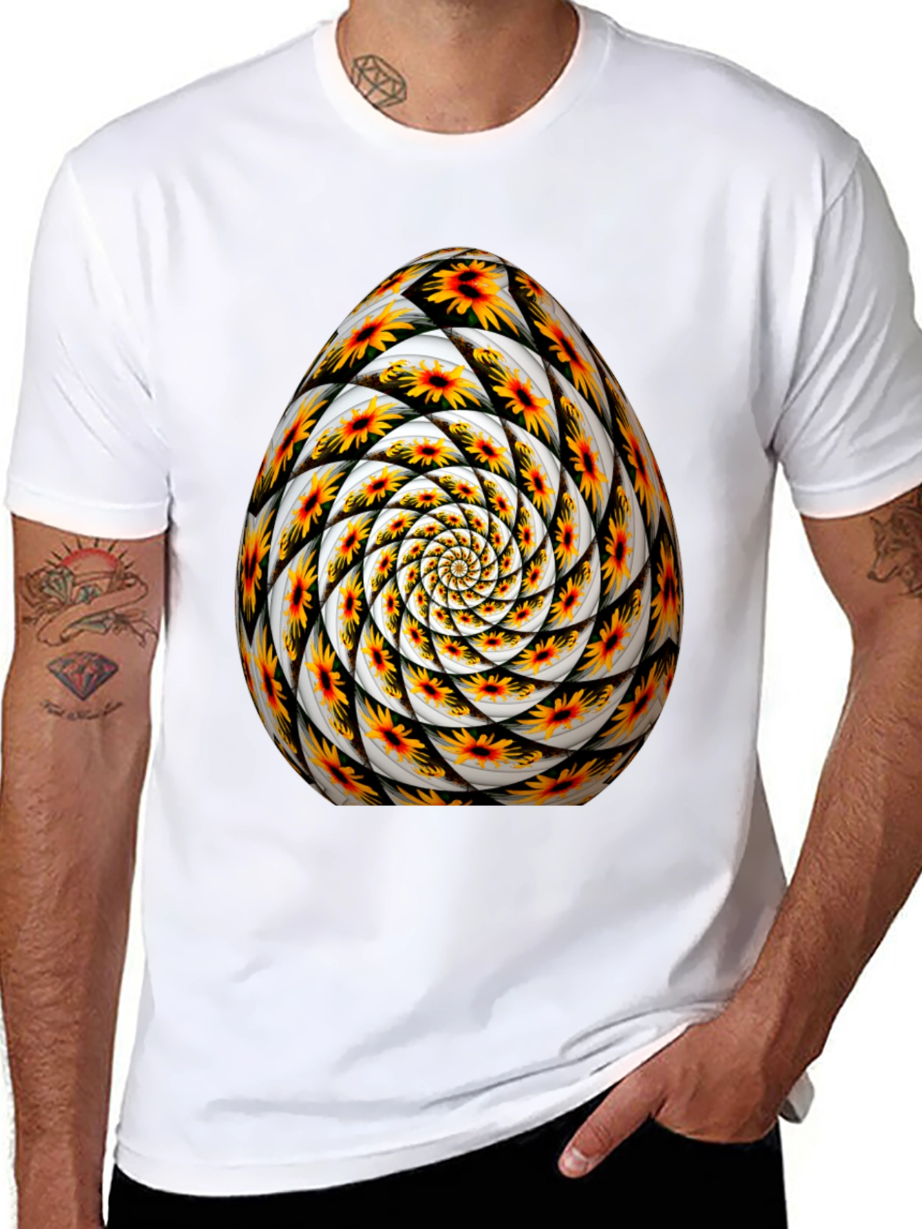 Abstract Floral Egg Graphic Tee
