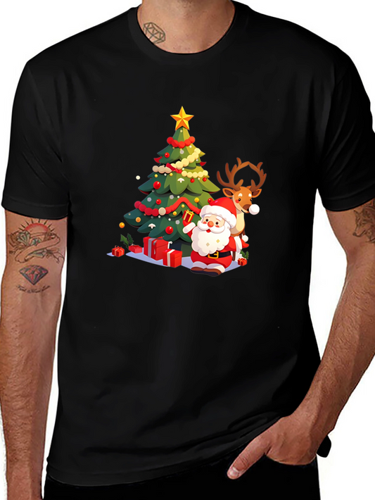 Festive Christmas Santa & Reindeer T-Shirt