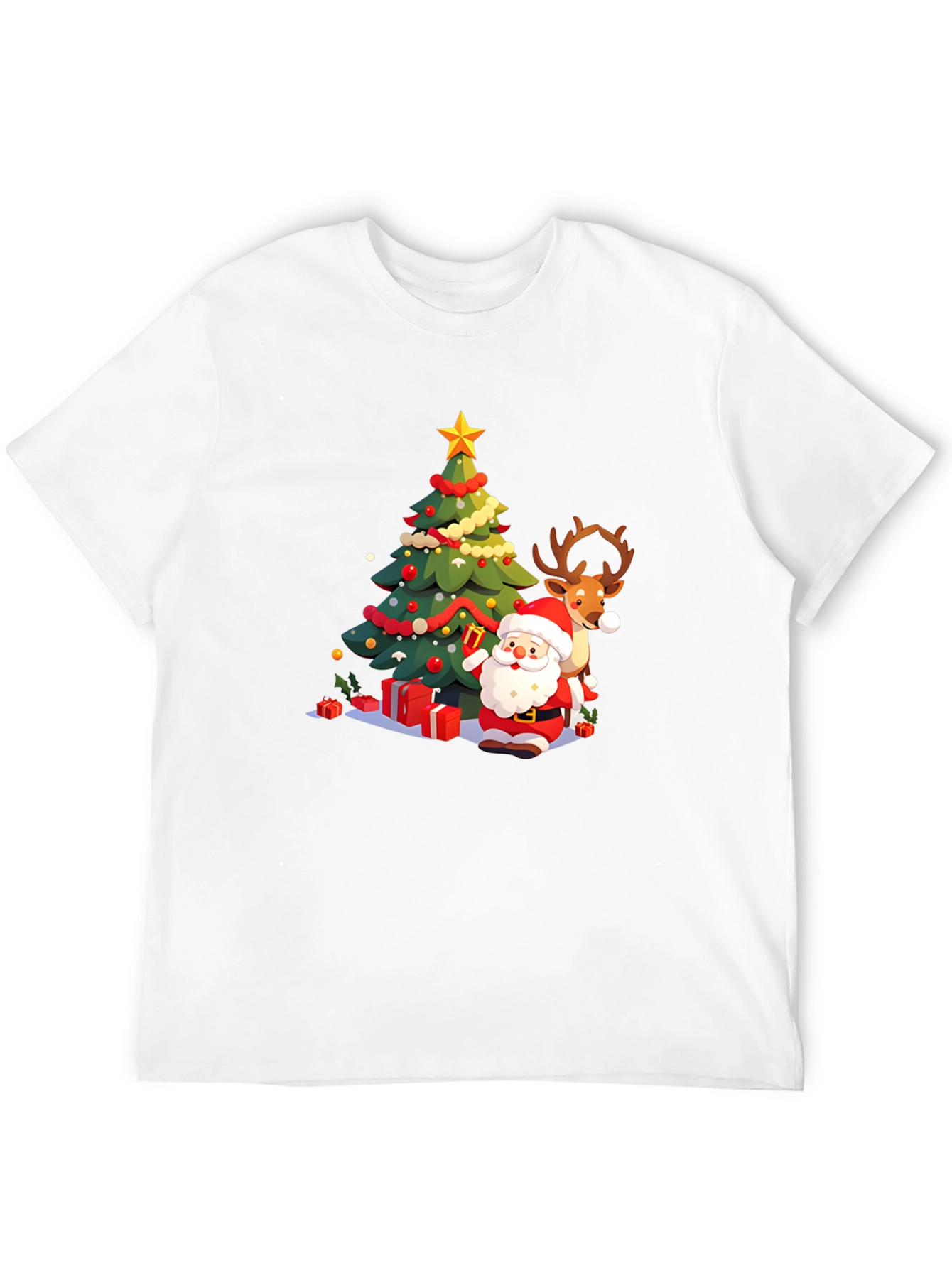 Festive Christmas Santa & Reindeer T-Shirt