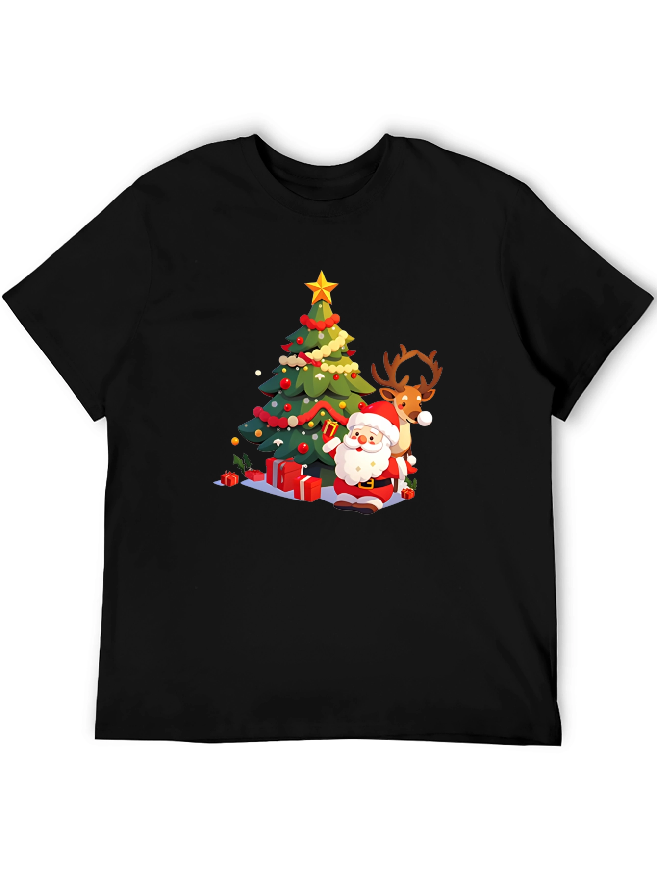 Festive Christmas Santa & Reindeer T-Shirt