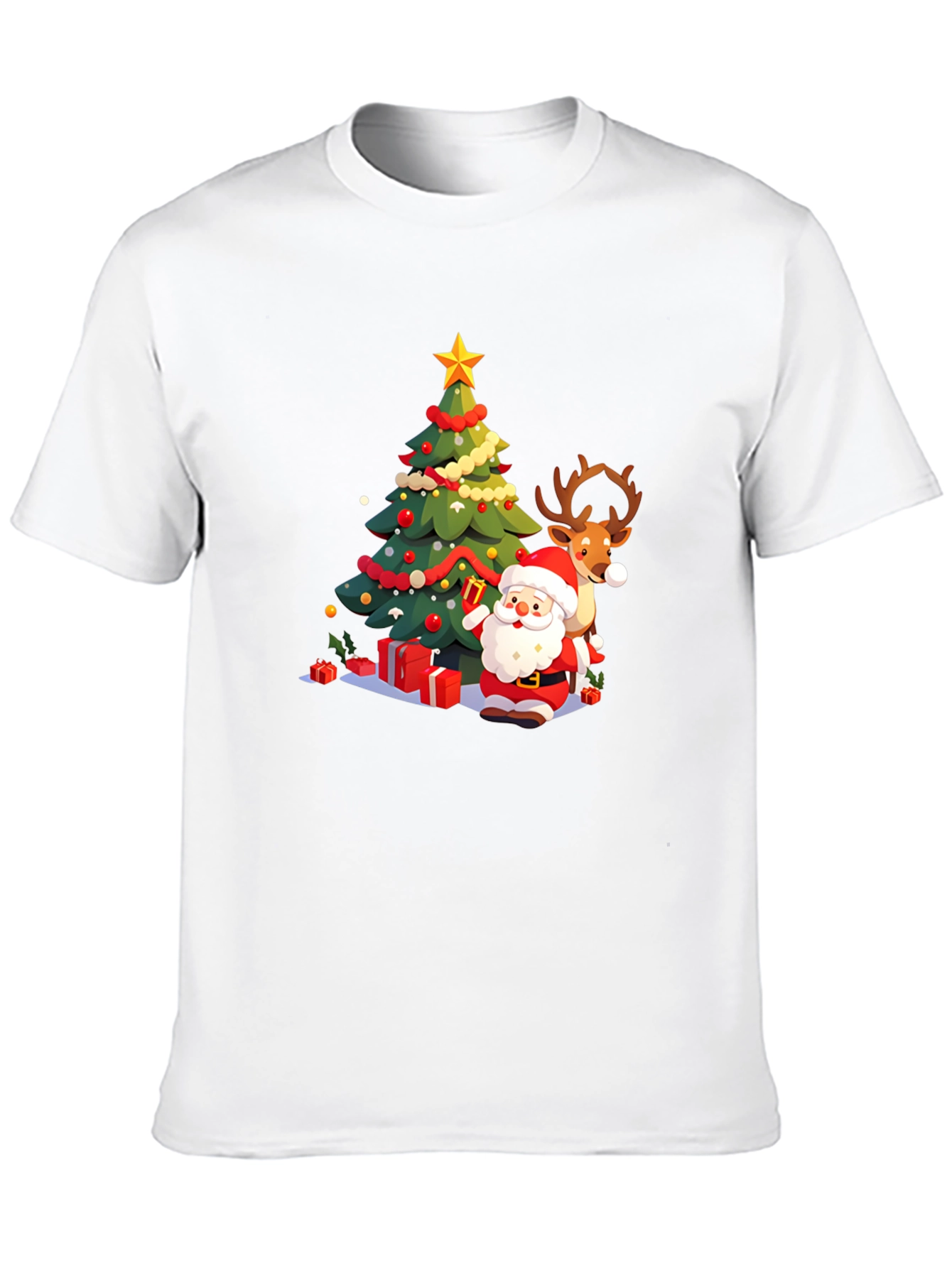 Festive Christmas Santa & Reindeer T-Shirt