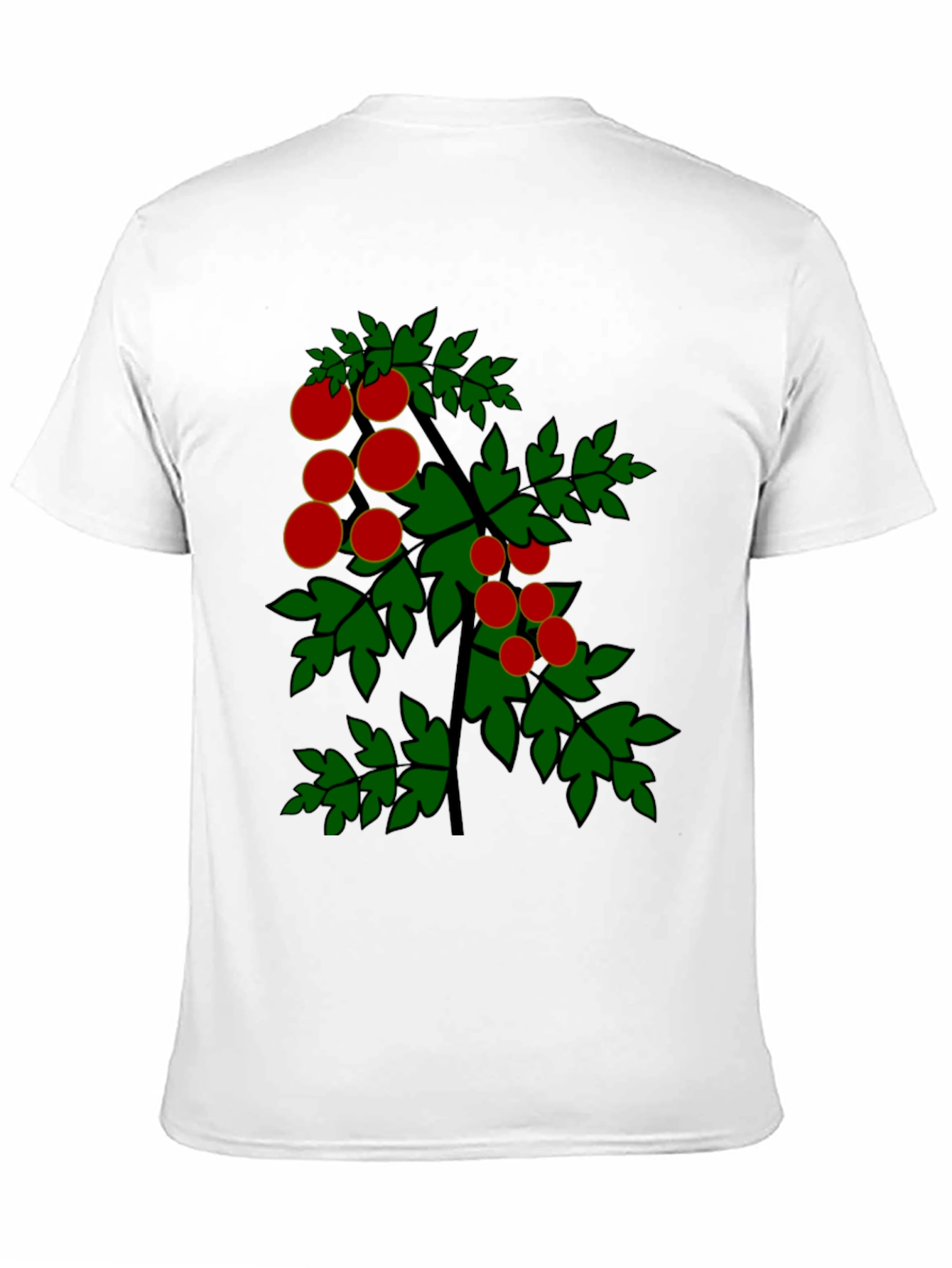 Tomato Plant Graphic Tee - Black Cotton T-Shirt