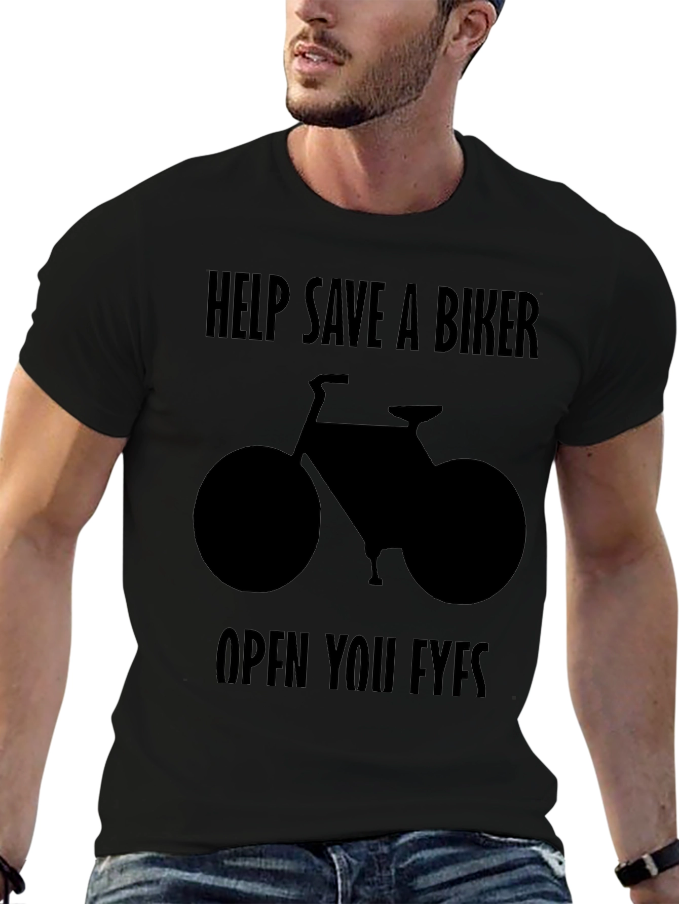 Save a Biker T-Shirt - Black Graphic Tee