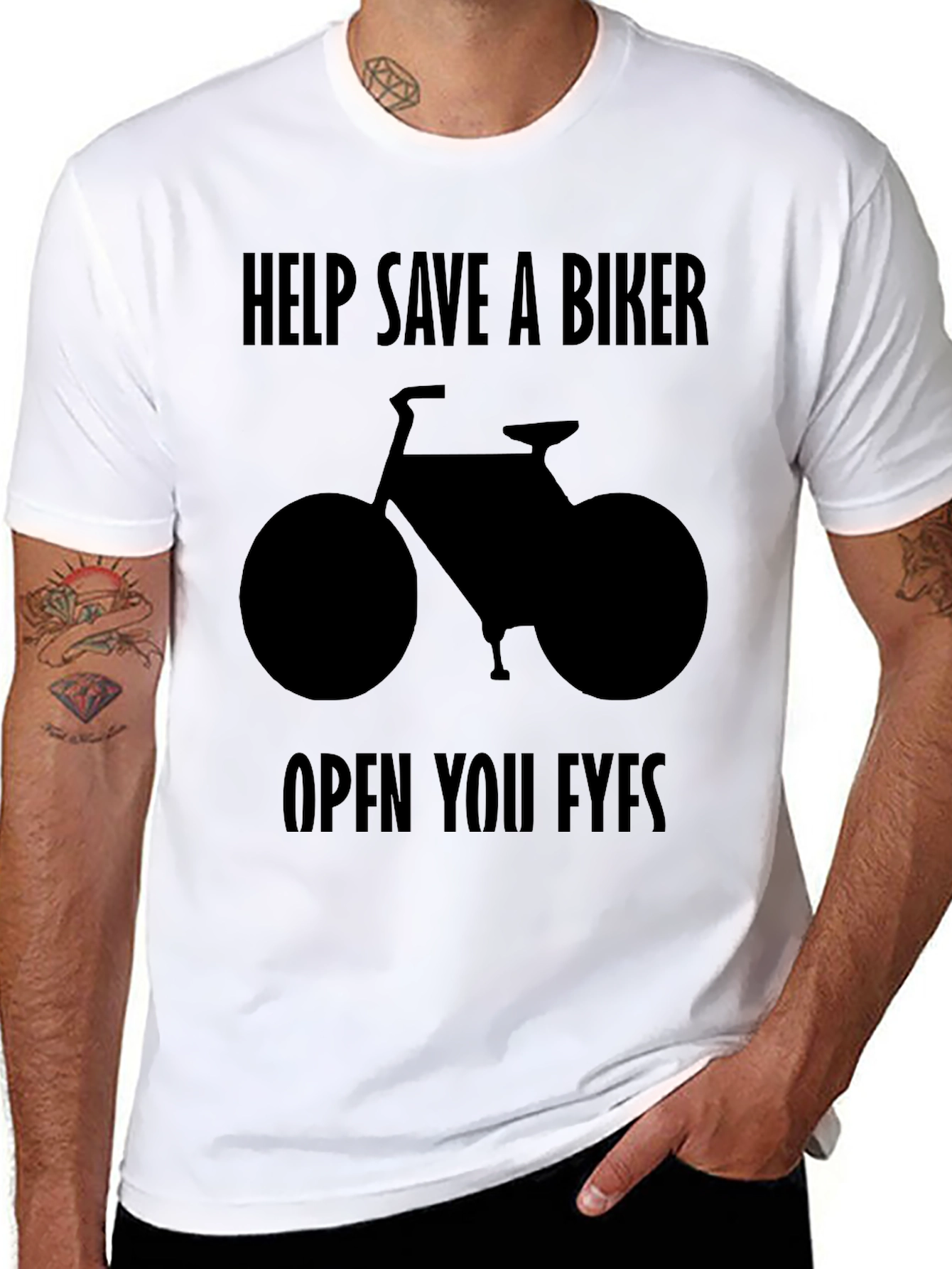Save a Biker T-Shirt - Black Graphic Tee