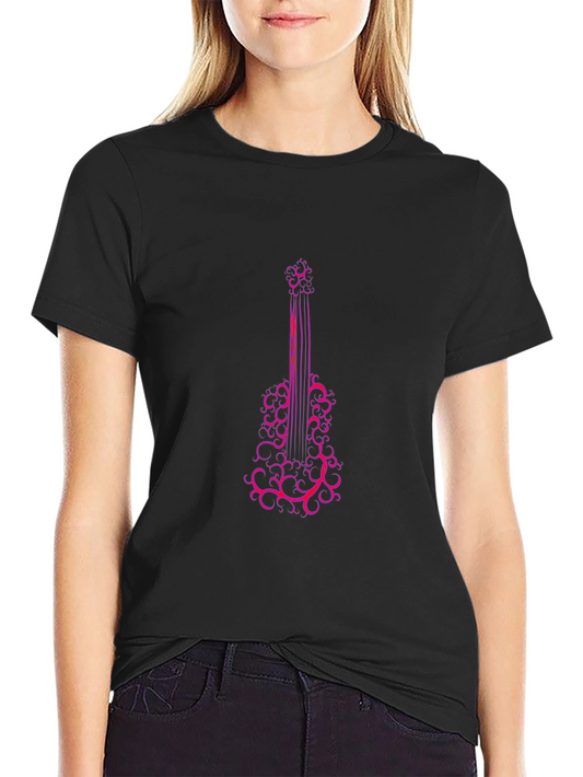 Guitar Art Graphic T-Shirt - Black