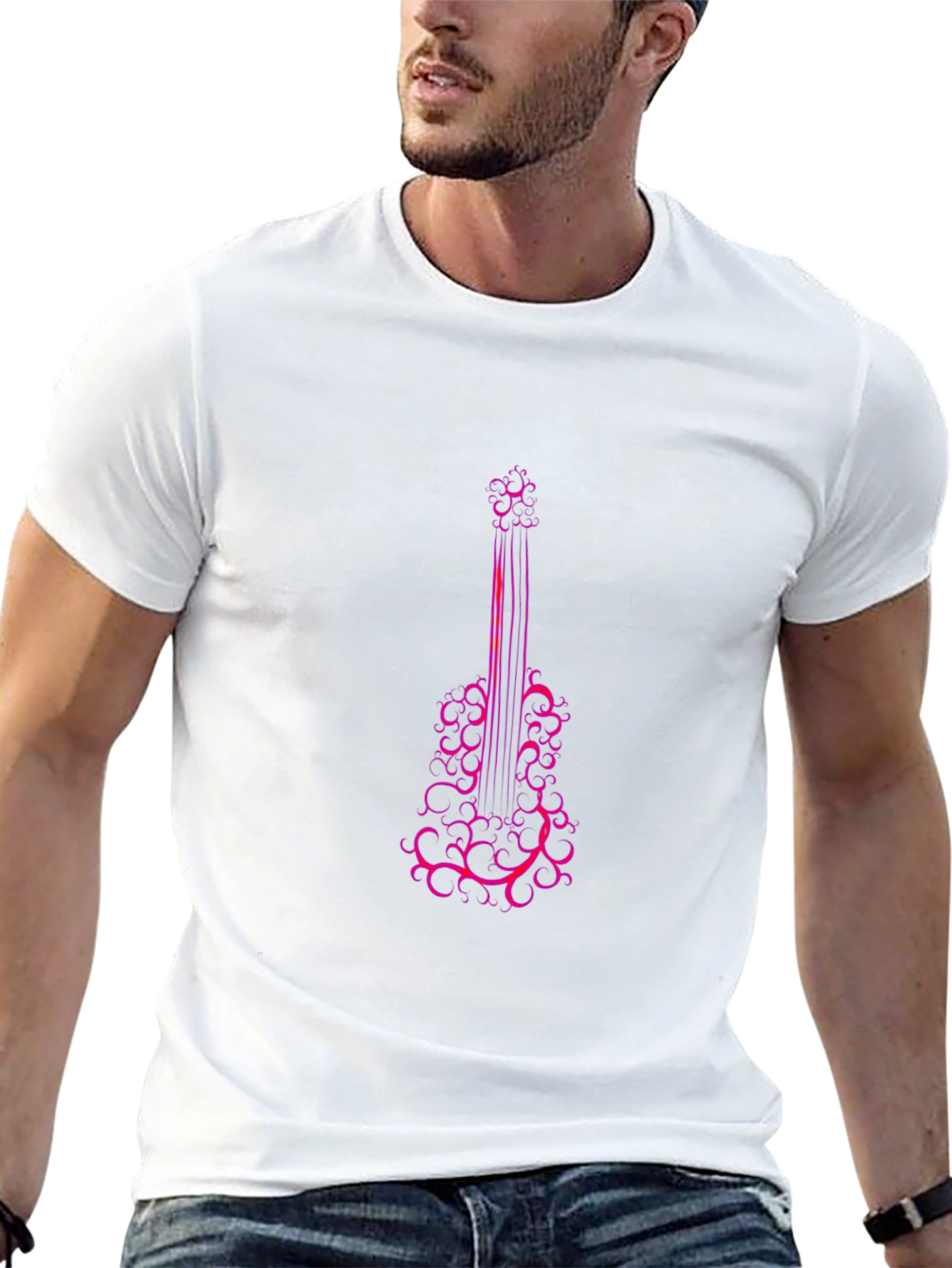 Guitar Art Graphic T-Shirt - Black