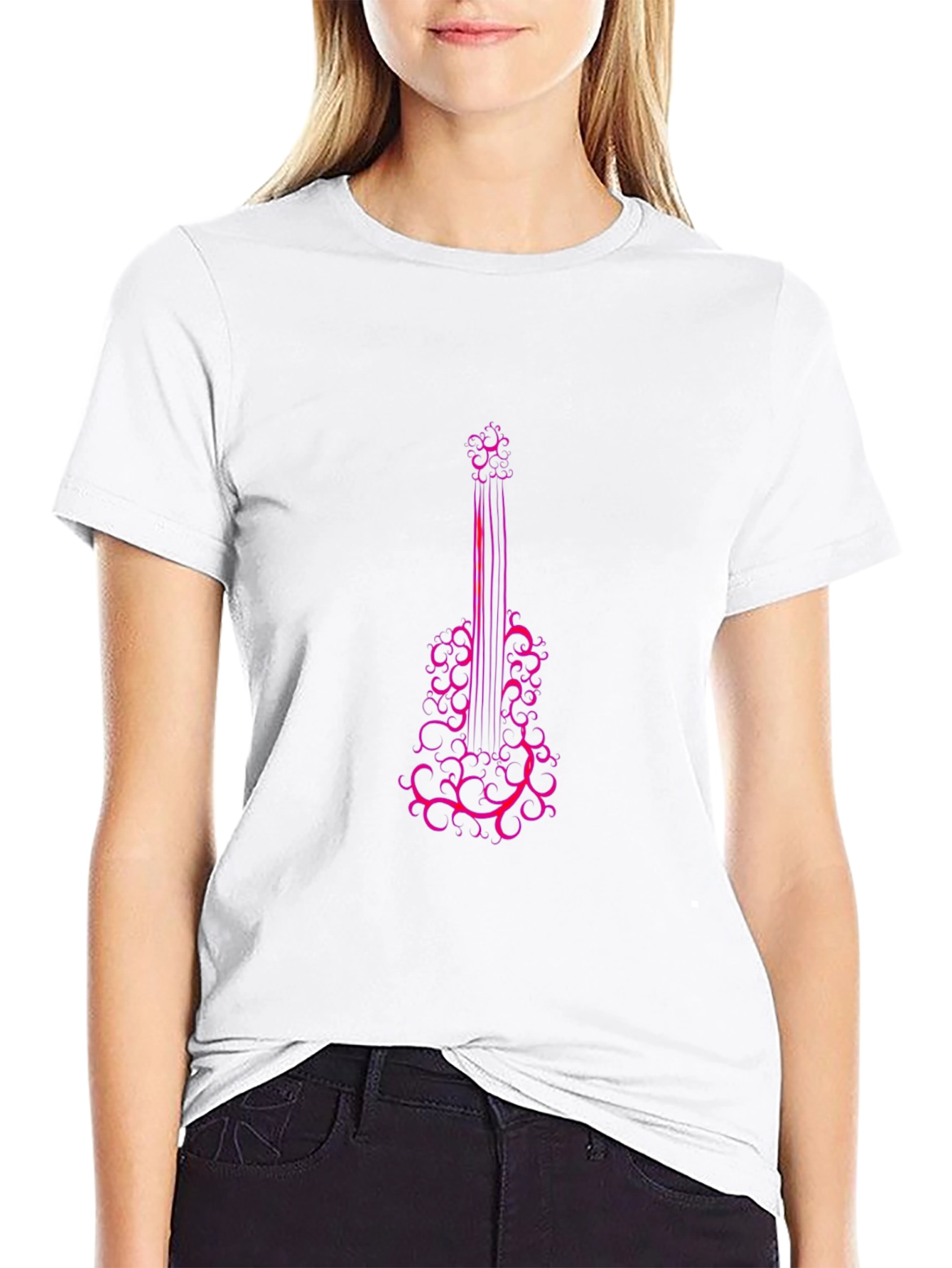 Guitar Art Graphic T-Shirt - Black