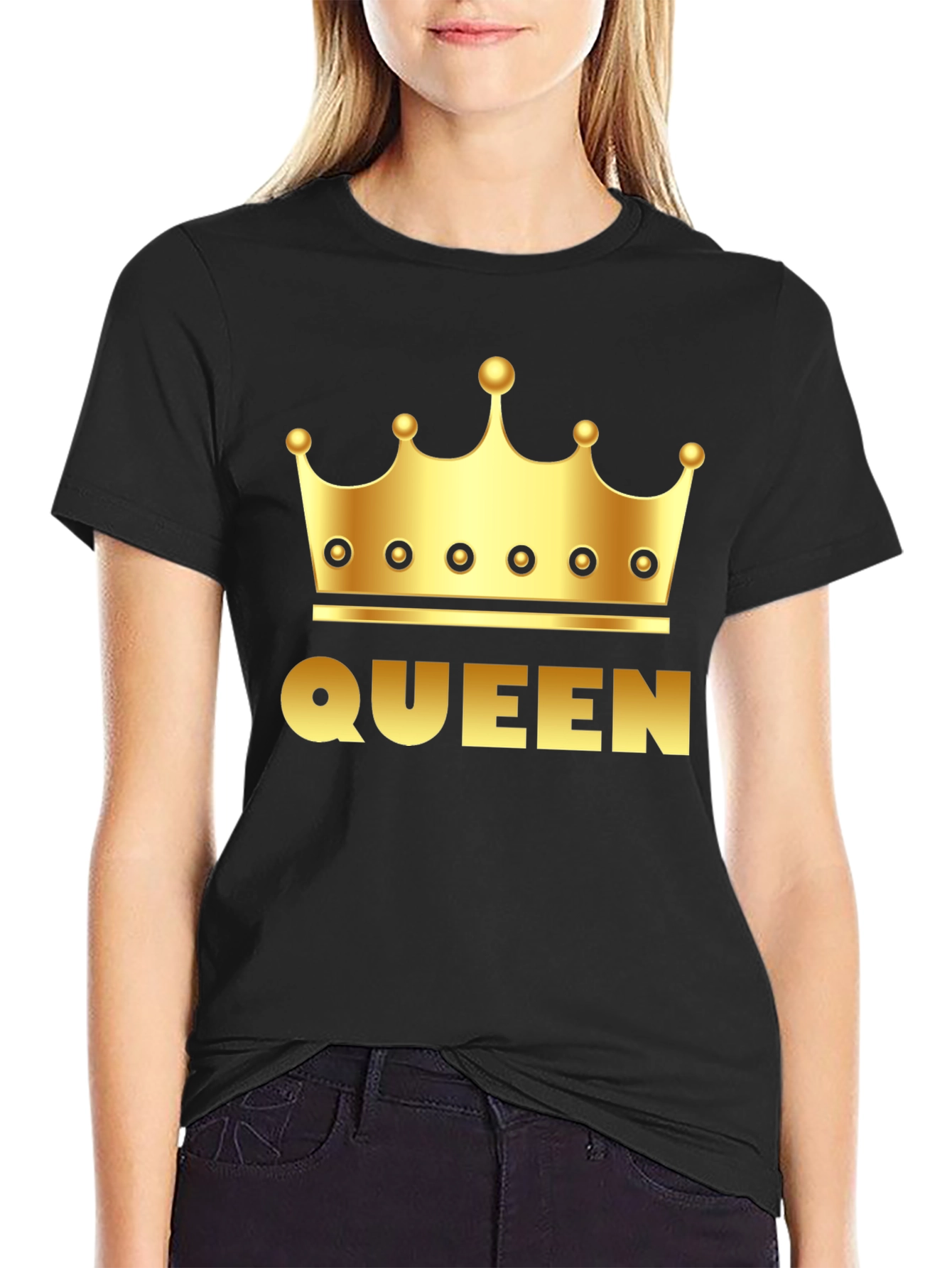 Queen Crown Graphic Black T-Shirt