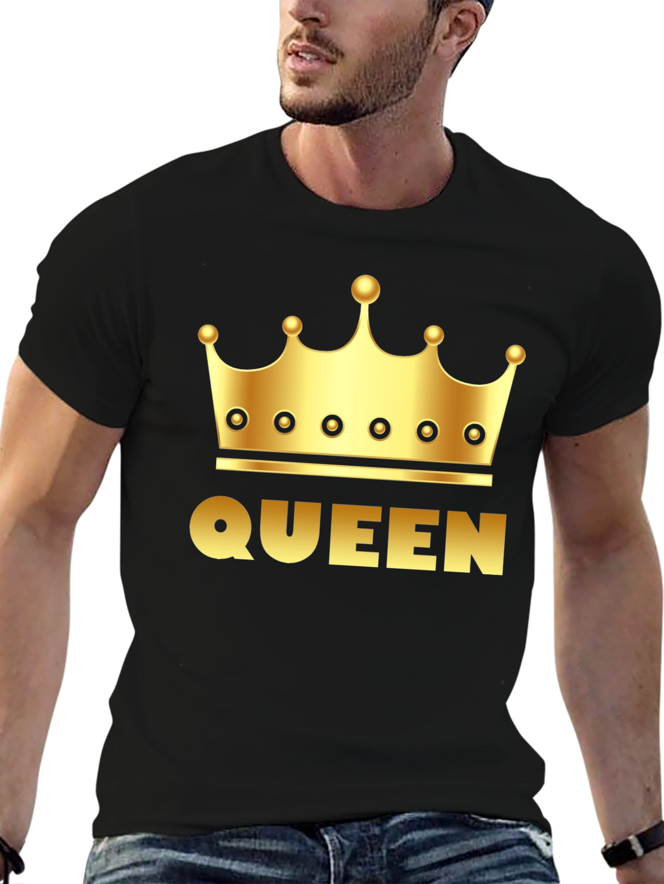 Queen Crown Graphic Black T-Shirt