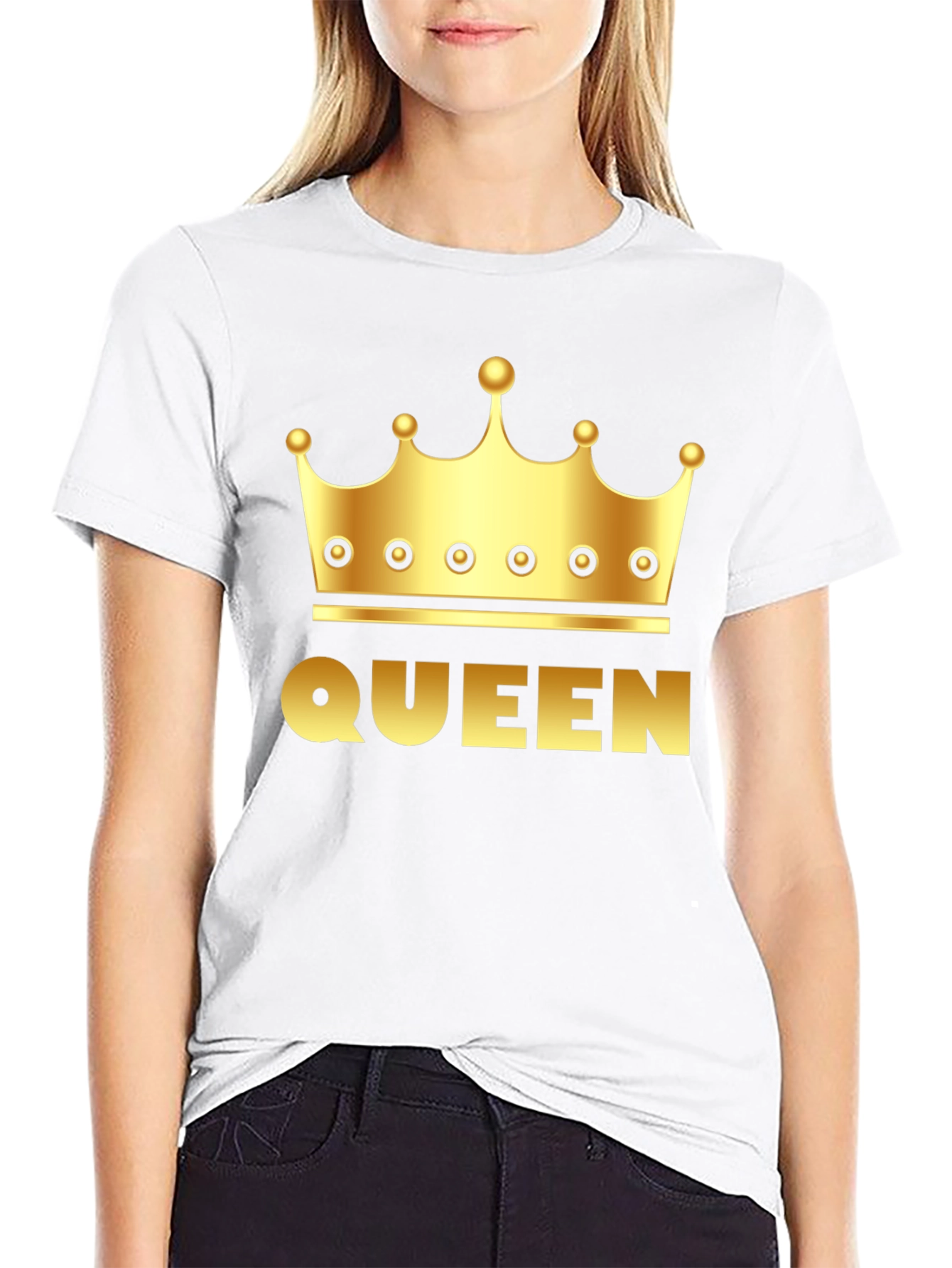 Queen Crown Graphic Black T-Shirt