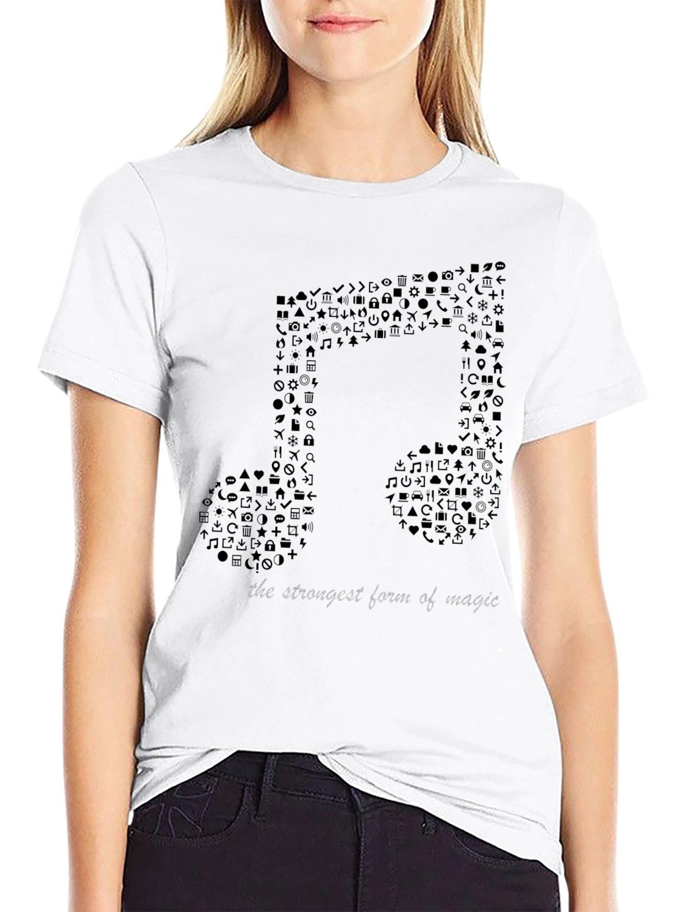 Musical Note Graphic T-Shirt - Mens Black Tee