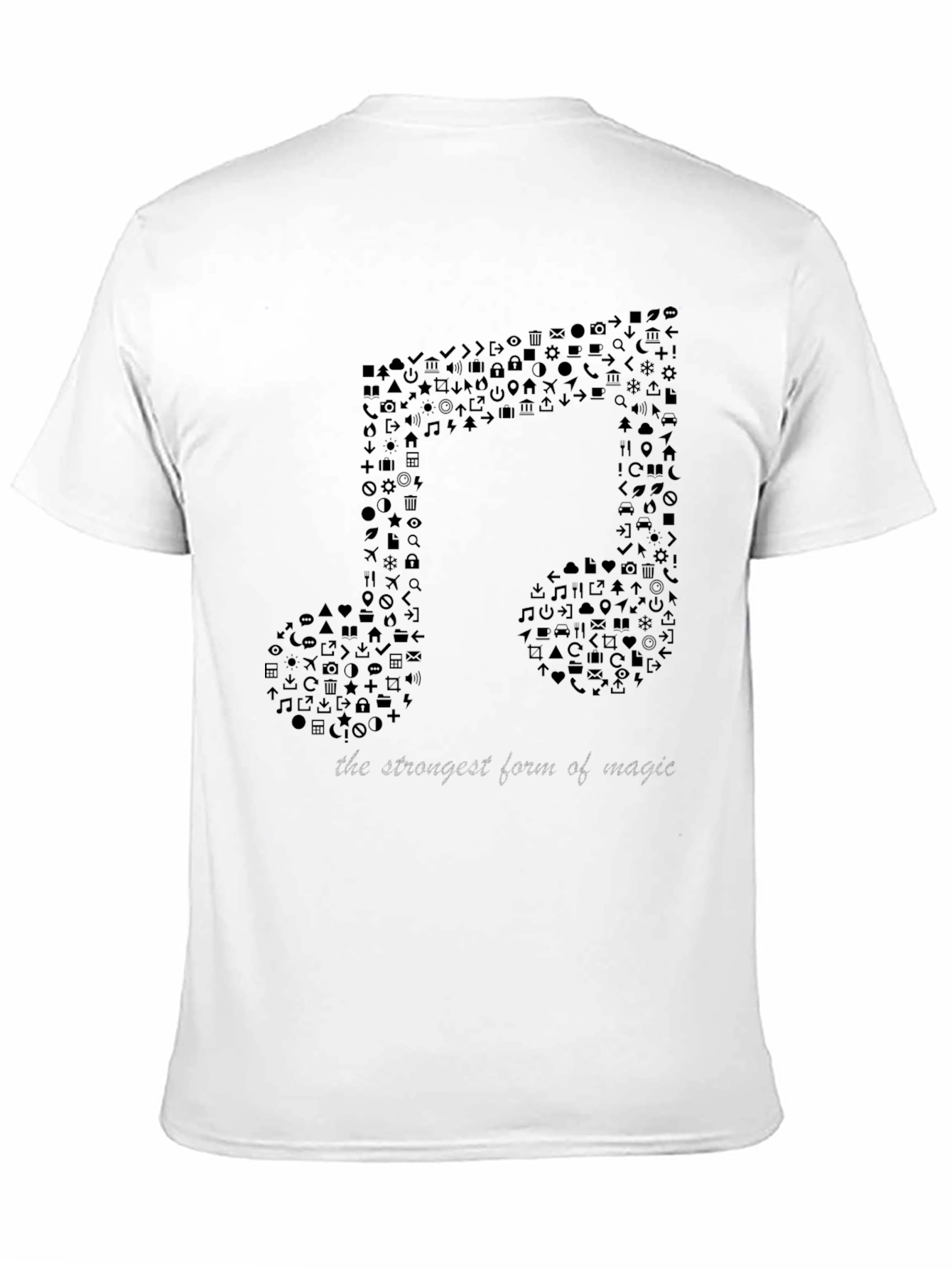 Musical Note Graphic T-Shirt - Mens Black Tee