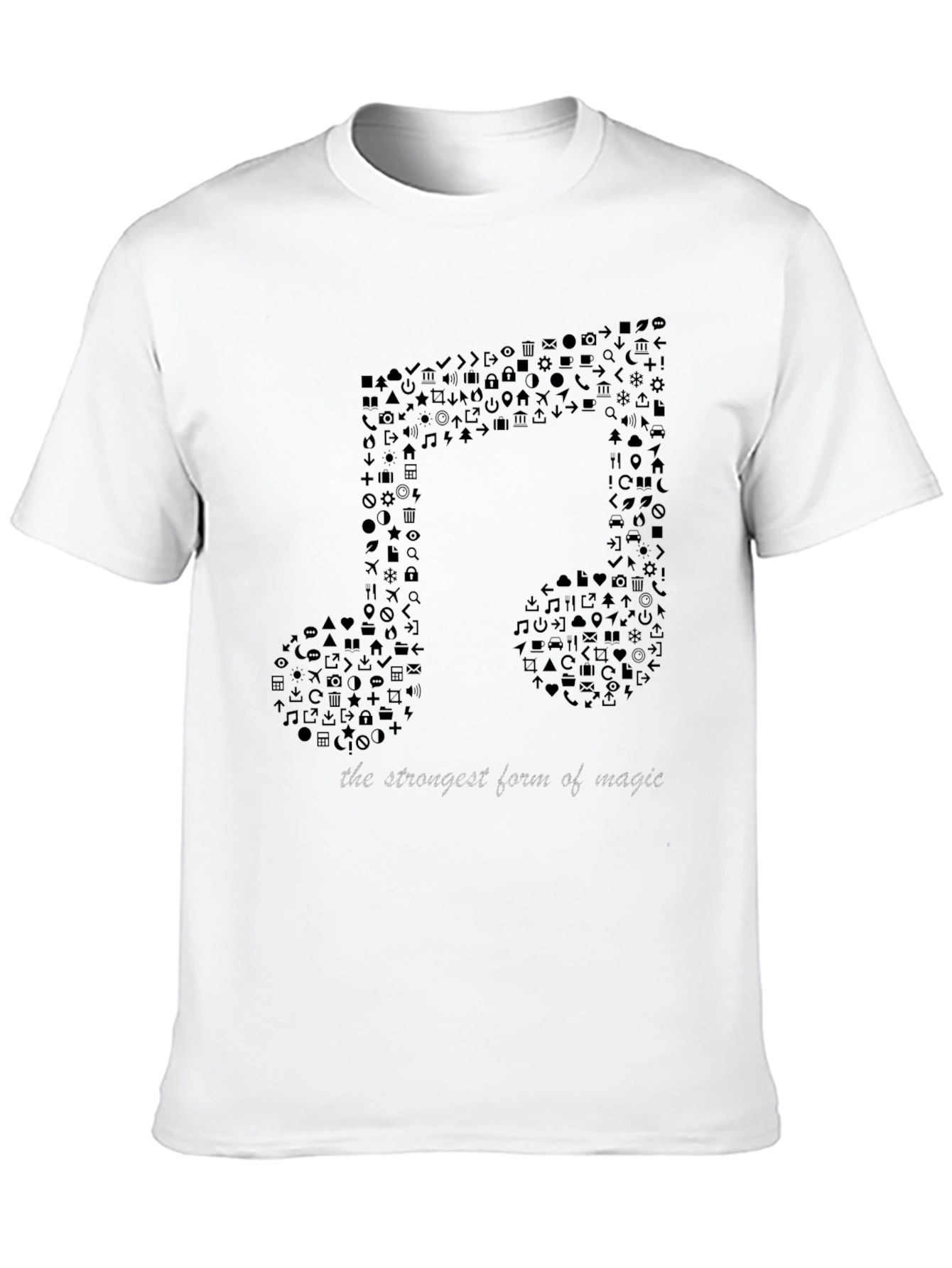 Musical Note Graphic T-Shirt - Mens Black Tee