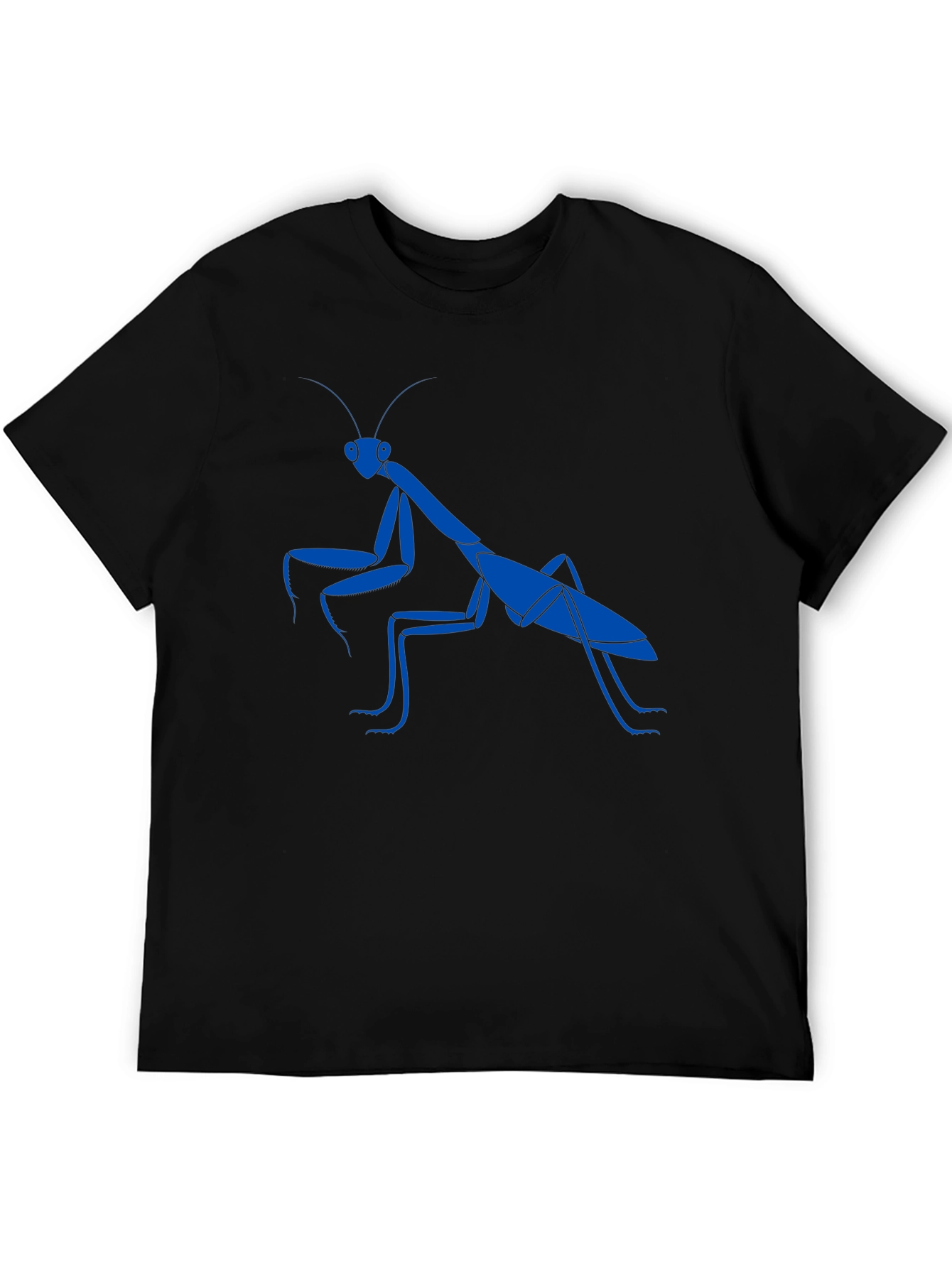 Blue Praying Mantis Graphic Tee - Cool Insect Shirt