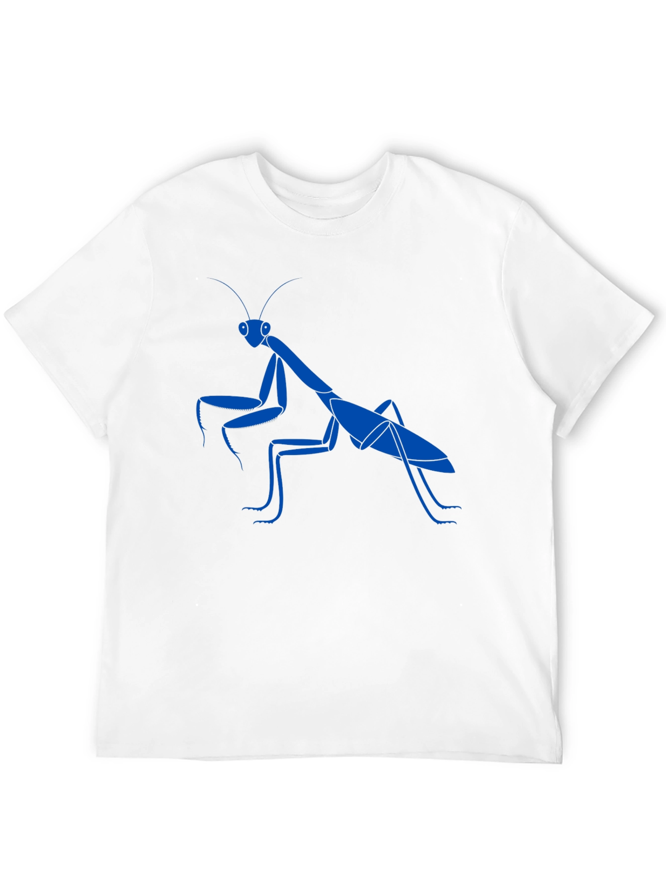 Blue Praying Mantis Graphic Tee - Cool Insect Shirt