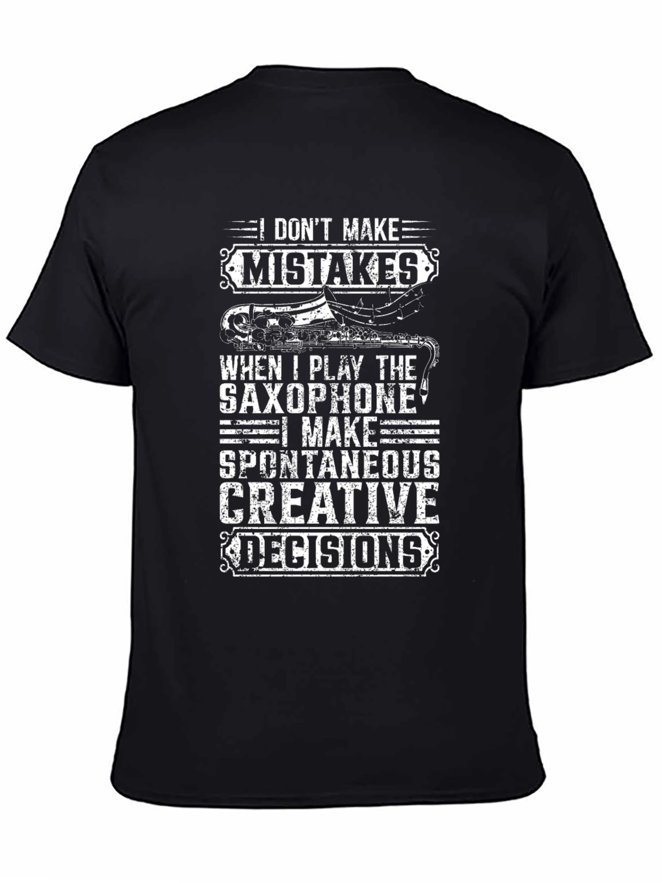 Saxophone Player Black Graphic T-Shirt
