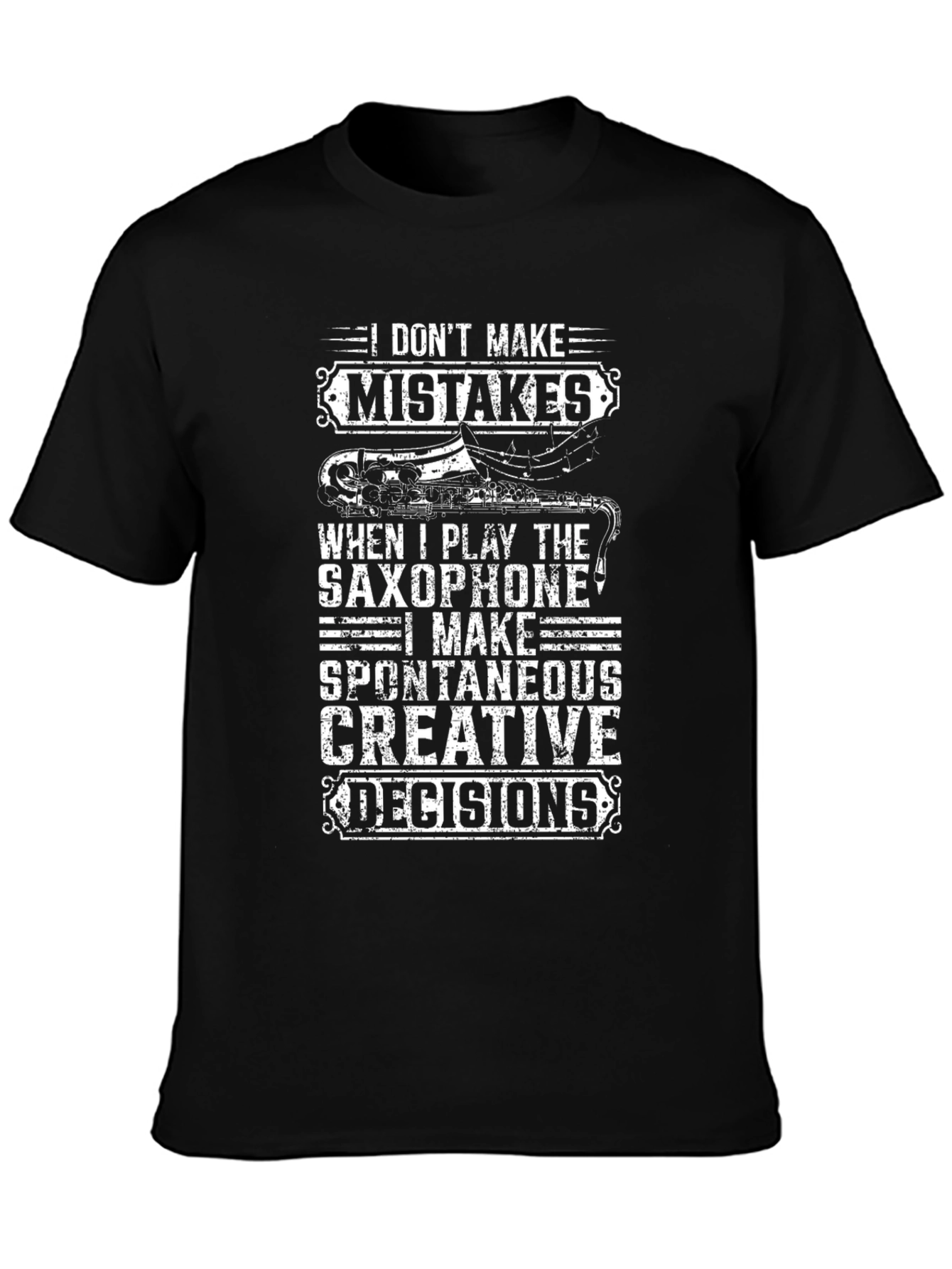 Saxophone Player Black Graphic T-Shirt