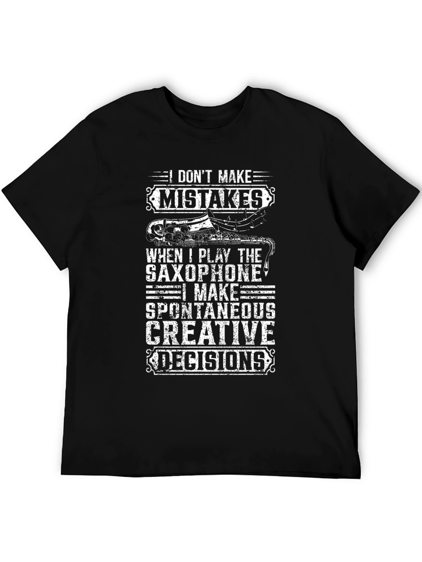 Saxophone Player Black Graphic T-Shirt