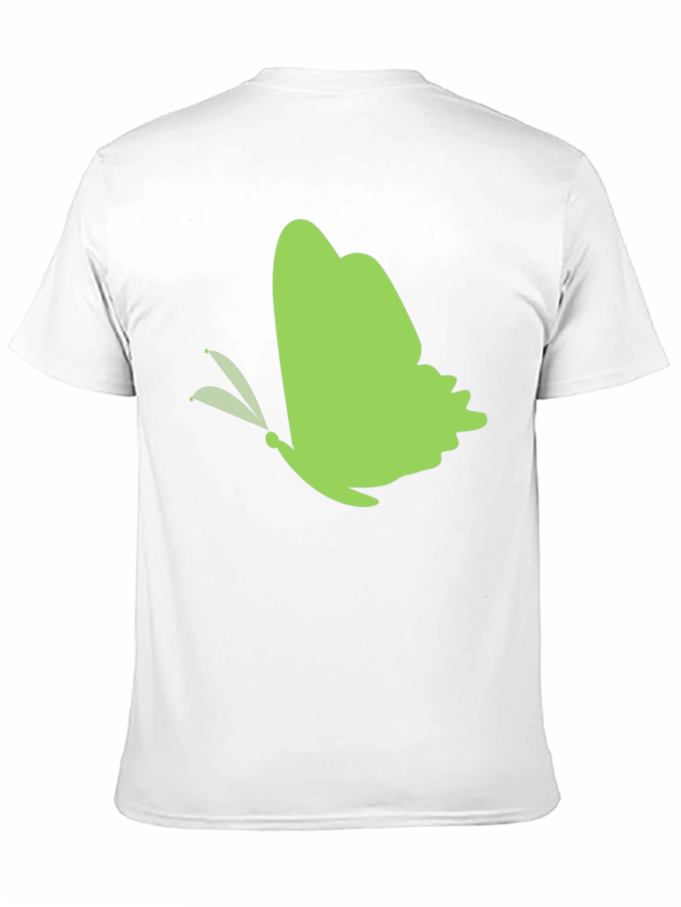 Green Butterfly Black T-Shirt
