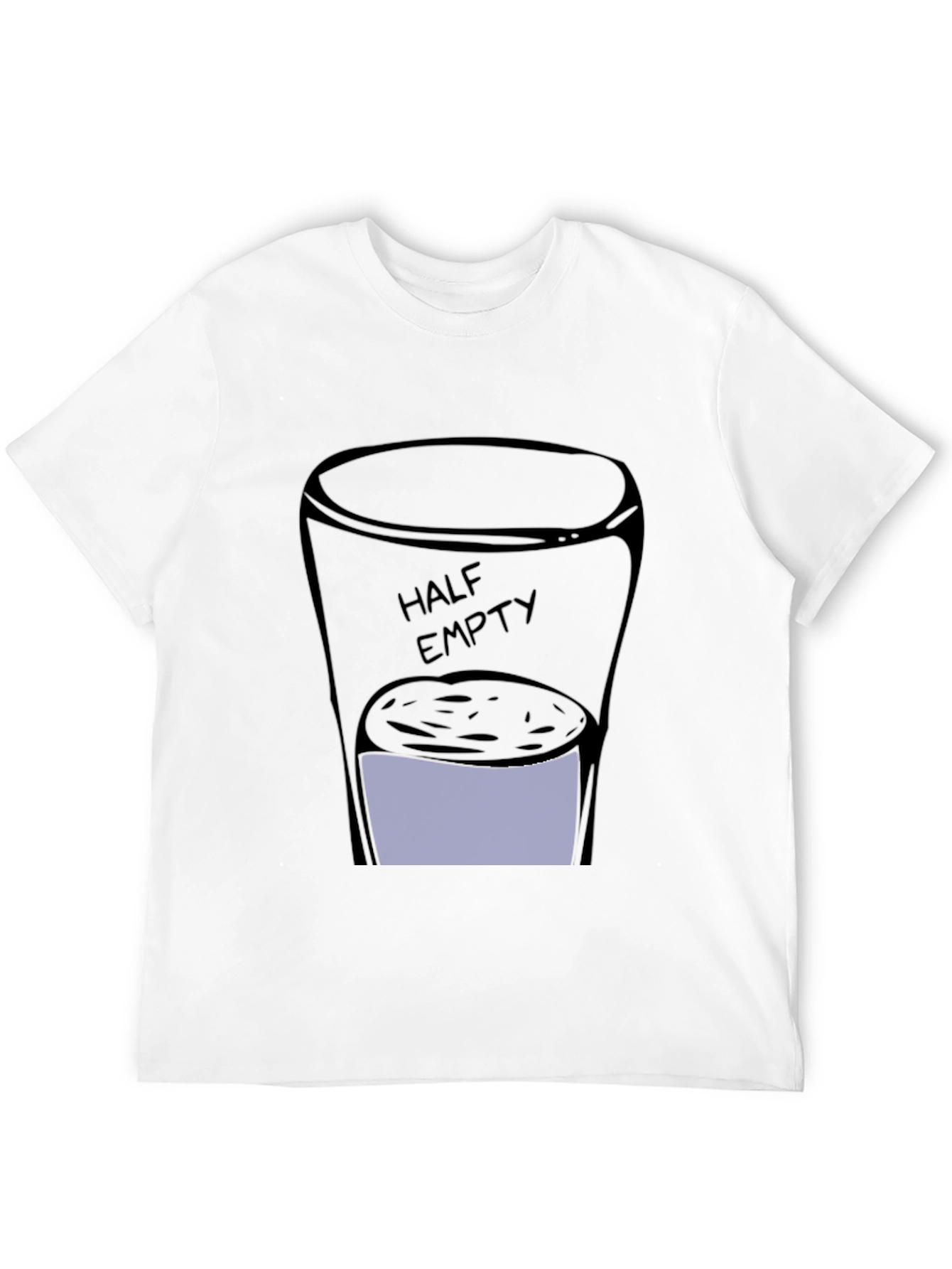 Half Empty Glass Graphic Black T-Shirt