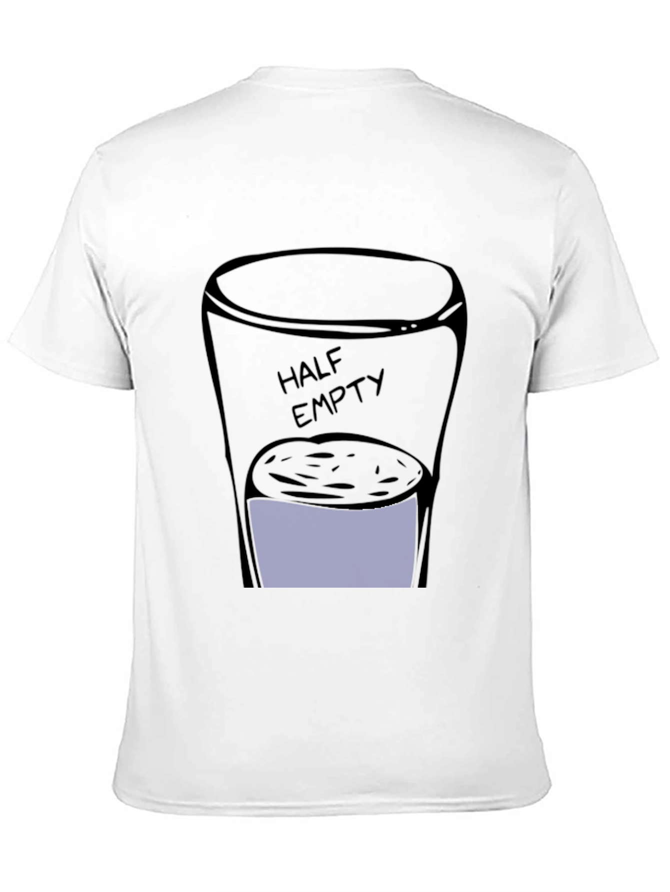 Half Empty Glass Graphic Black T-Shirt