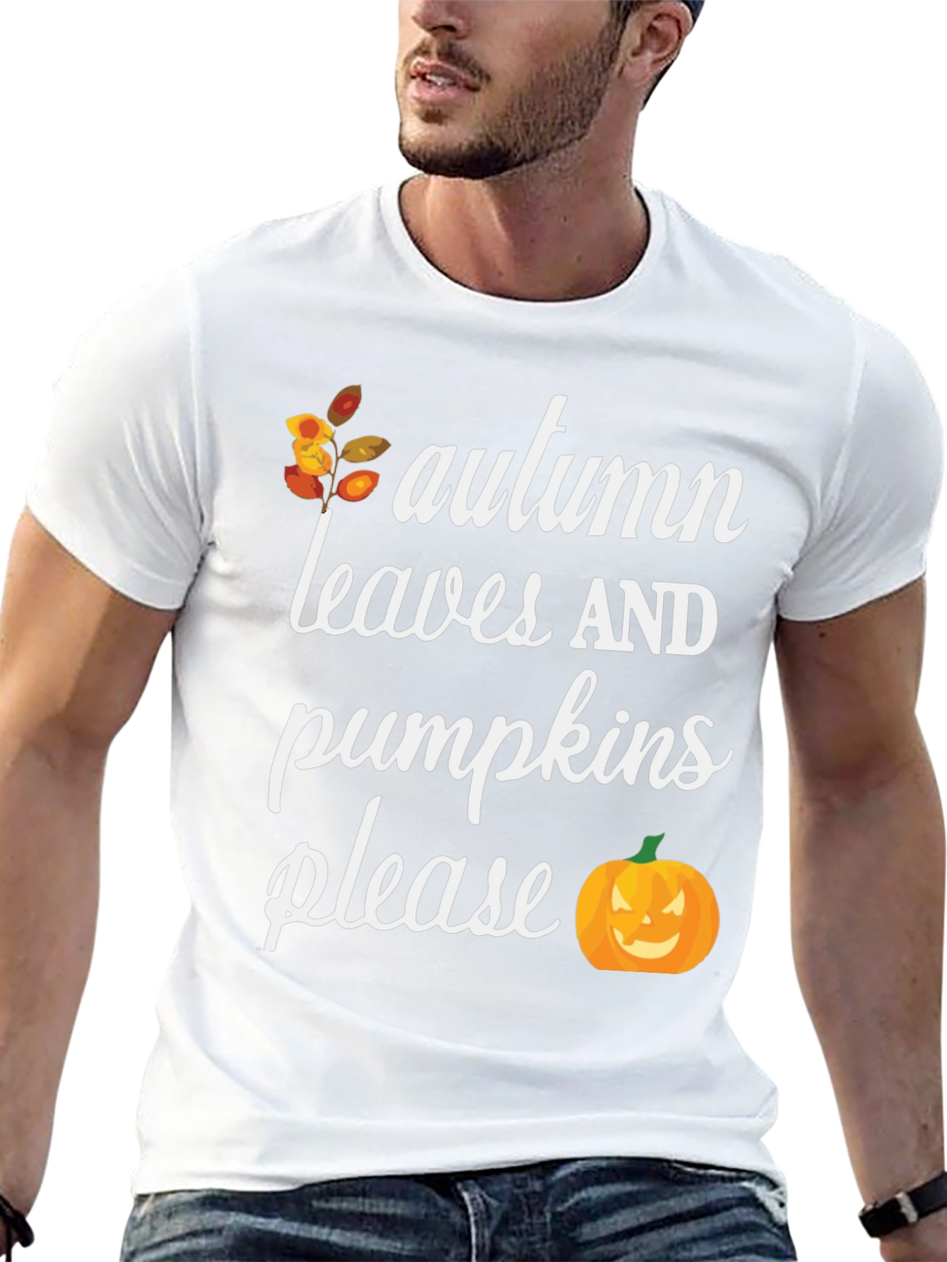 Autumn Leaves & Pumpkins Please T-Shirt