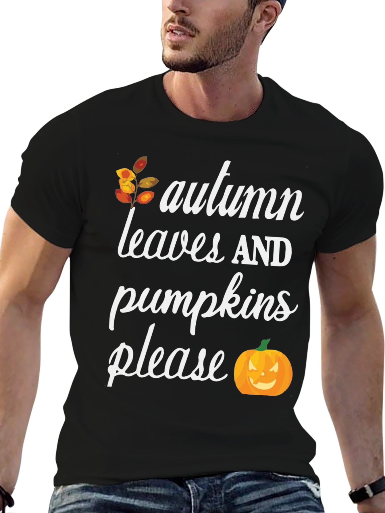 Autumn Leaves & Pumpkins Please T-Shirt