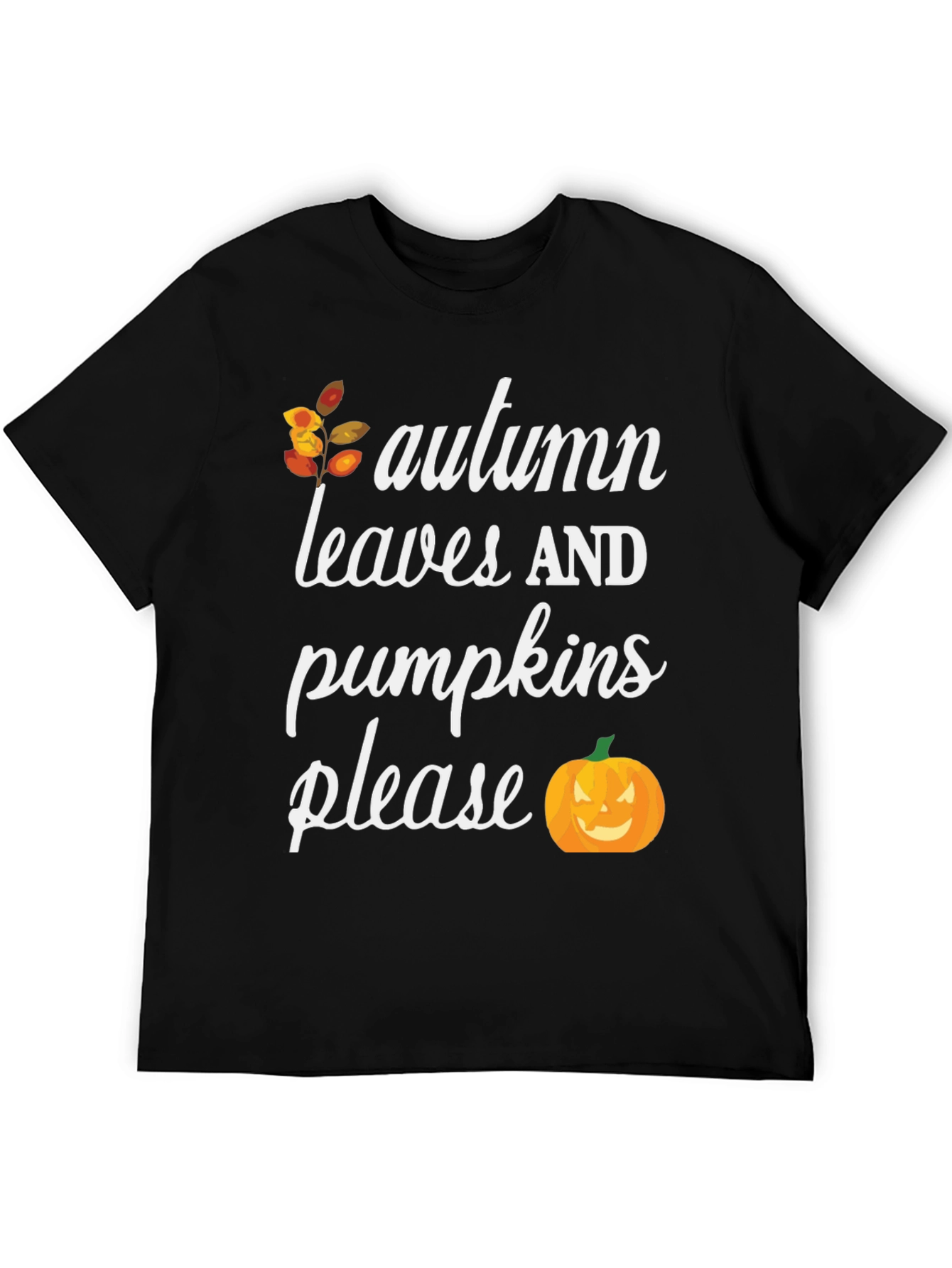 Autumn Leaves & Pumpkins Please T-Shirt