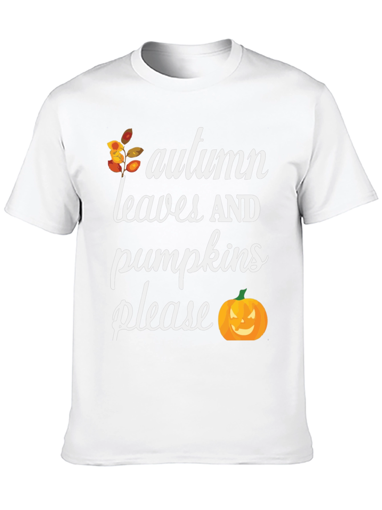 Autumn Leaves & Pumpkins Please T-Shirt